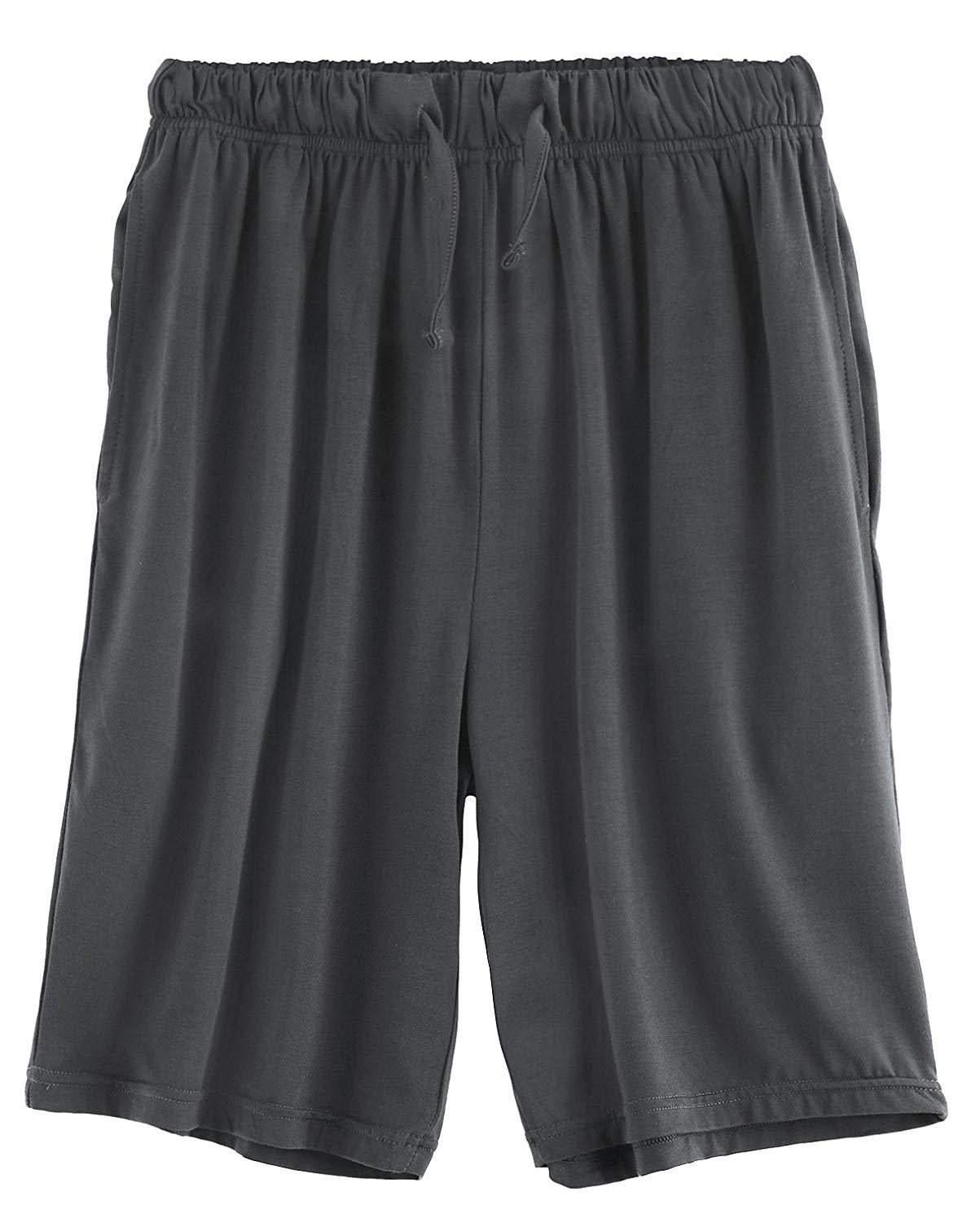 Breathable Men's Bamboo Sleep Shorts - Soft & Loose Lounge Pajama Shorts for Comfortable Nightwear & Relaxing at Home
