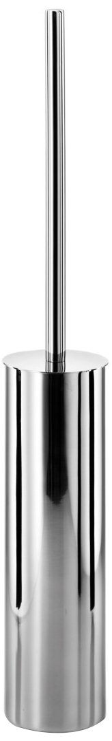 Stainless Steel Free Standing Round Toilet Brush Holder with Broom - Bathroom Cleaning Organizer for Home, Office & RV Use
