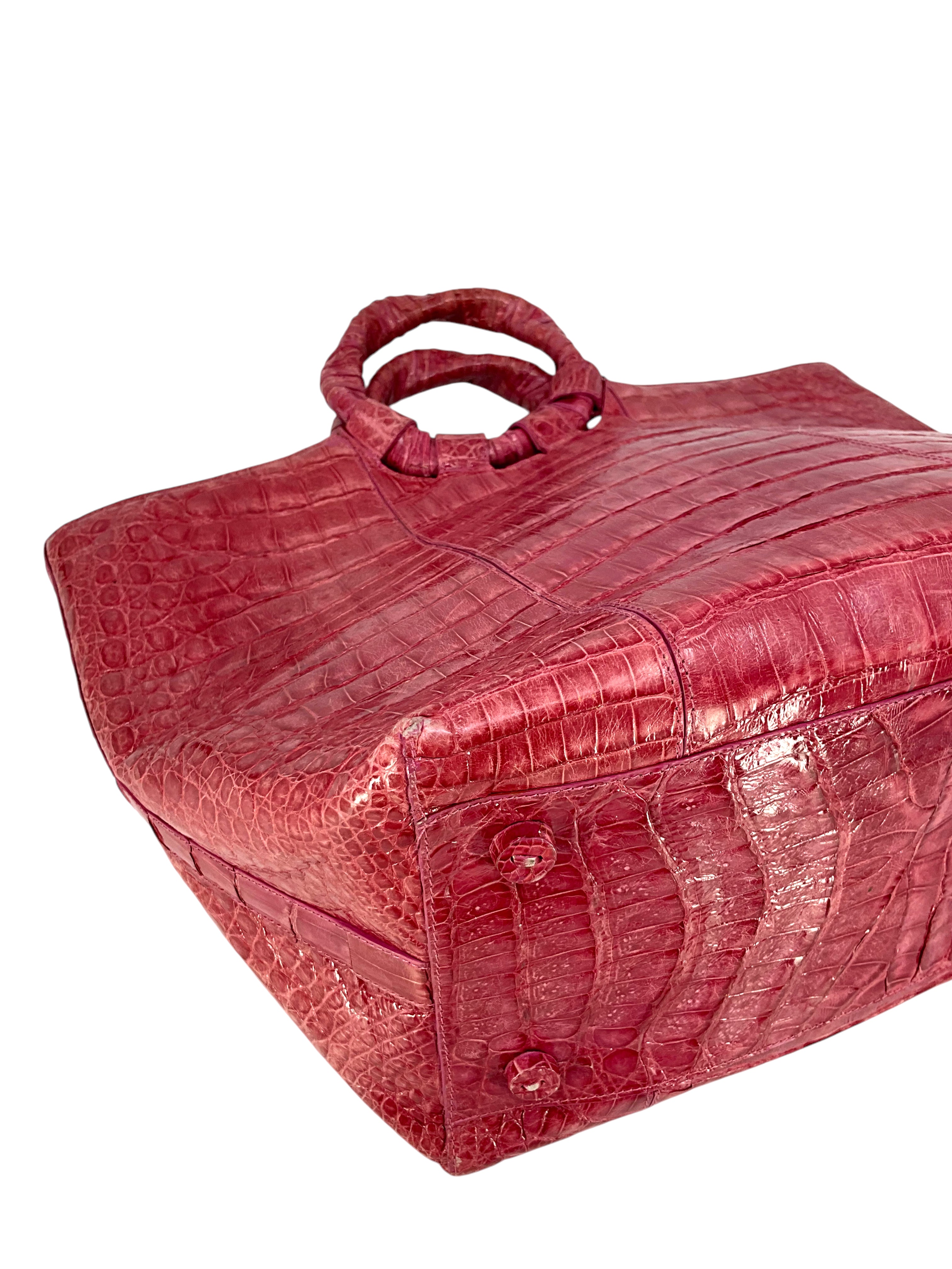 Luxury Nancy Gonzalez Medium Crocodile Leather Tote Bag for Women - Elegant Designer Handbag for Work, Travel & Everyday Use
