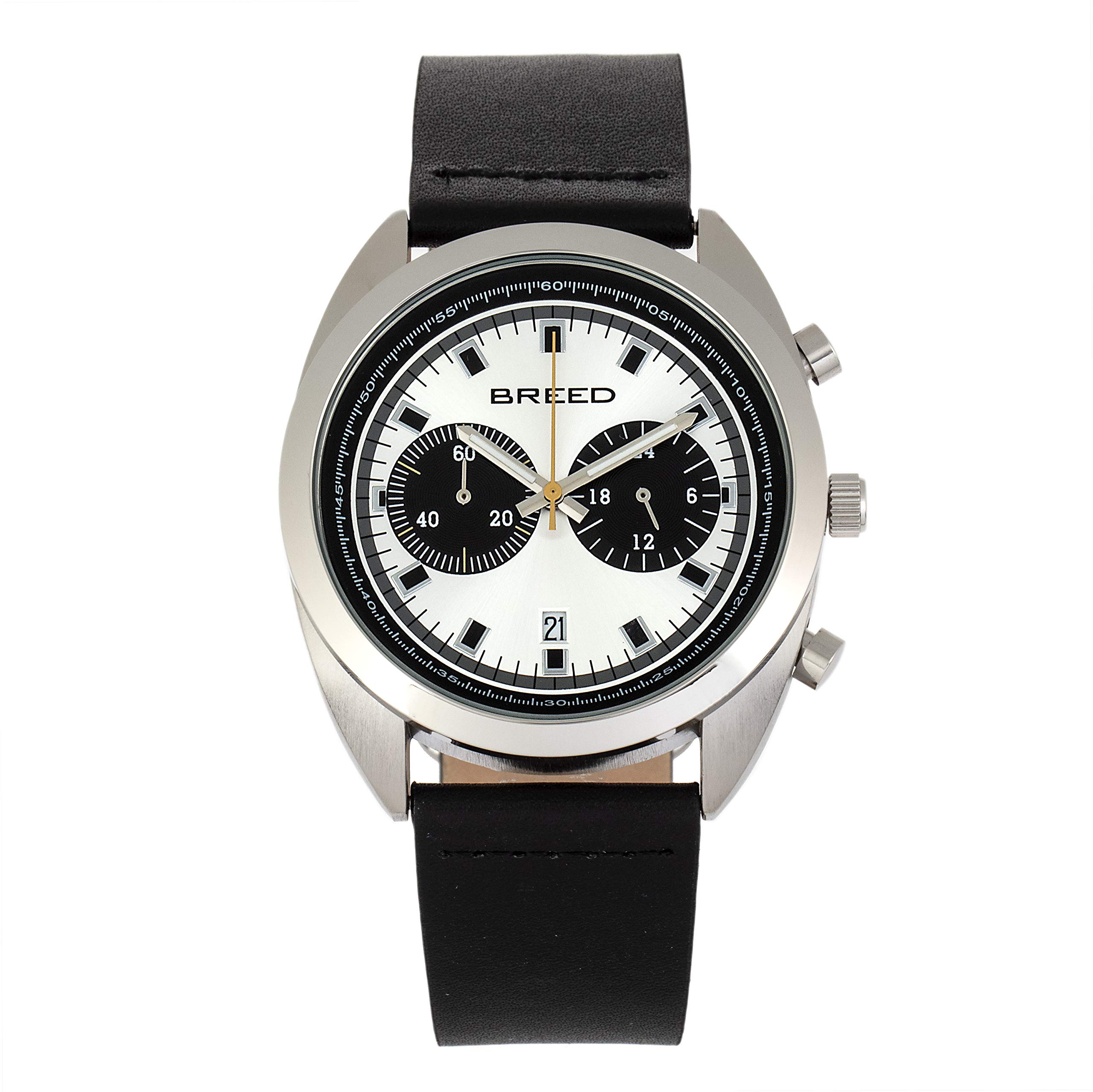 Breed Racer Chronograph Stainless Steel Bracelet Watch with Date Display - Stylish Men's Sports Watch for Racing, Casual Wear & Outdoor Activities