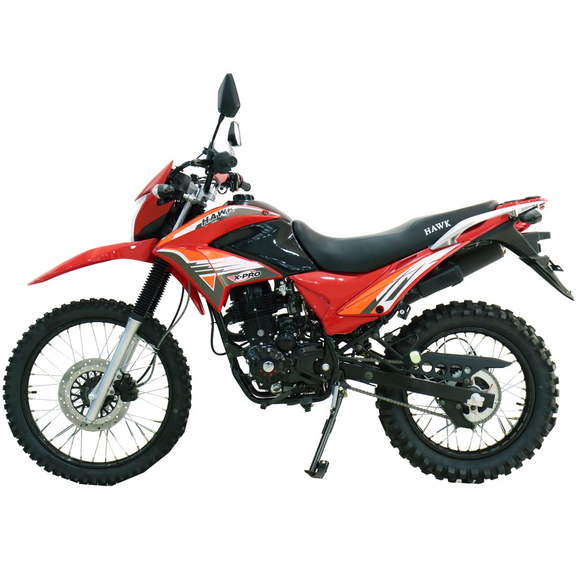 X-Pro Hawk 250cc Dirt Bike - 4-Stroke Enduro Motorcycle for Adults & Teens, Off-Road Trail Riding (Red) - Perfect for Motocross, Trail Adventures & Off-Road Racing