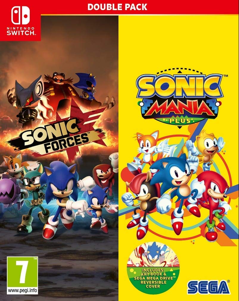 Sonic Mania Plus & Sonic Forces Double Pack Bundle for Nintendo Switch - Fast-Paced Action & Adventure Gaming for Kids & Adults