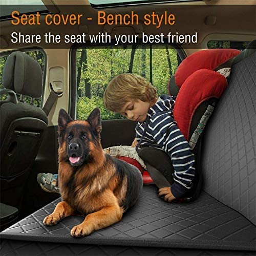 GoBuyer Universal Dog Car Seat Cover Protector - Non-Slip Pet Seat Liner for Back/Rear Seats with ISOFIX Compatibility & Velcro Openings | Perfect for SUV, Sedan, and Road Trips with Pets