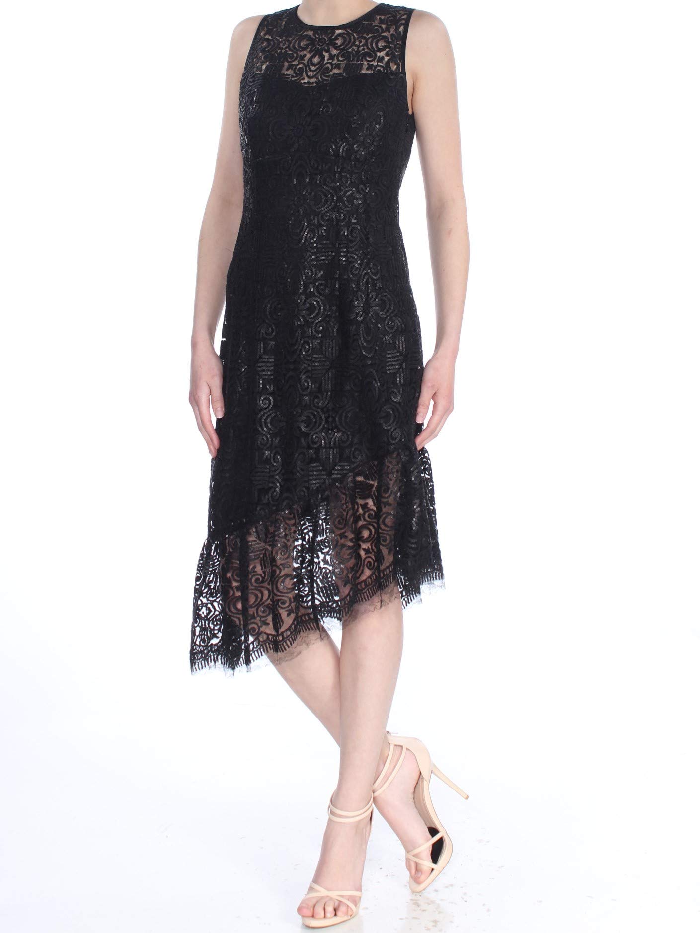 Nanette Lepore Women's MATA Hari Asymmetrical Dress - Black, Size 2 | Elegant Cocktail Party & Evening Wear for Special Occasions