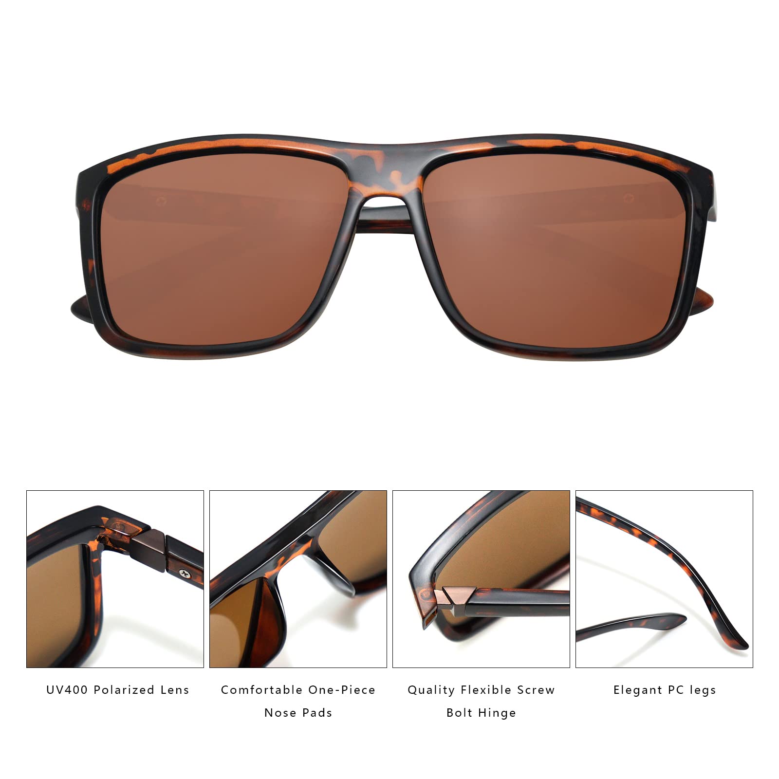 NIEEPA Men's Polarized Sports Sunglasses UV Protection Square Frame NP1007 - Perfect for Running, Cycling, Fishing & Outdoor Activities