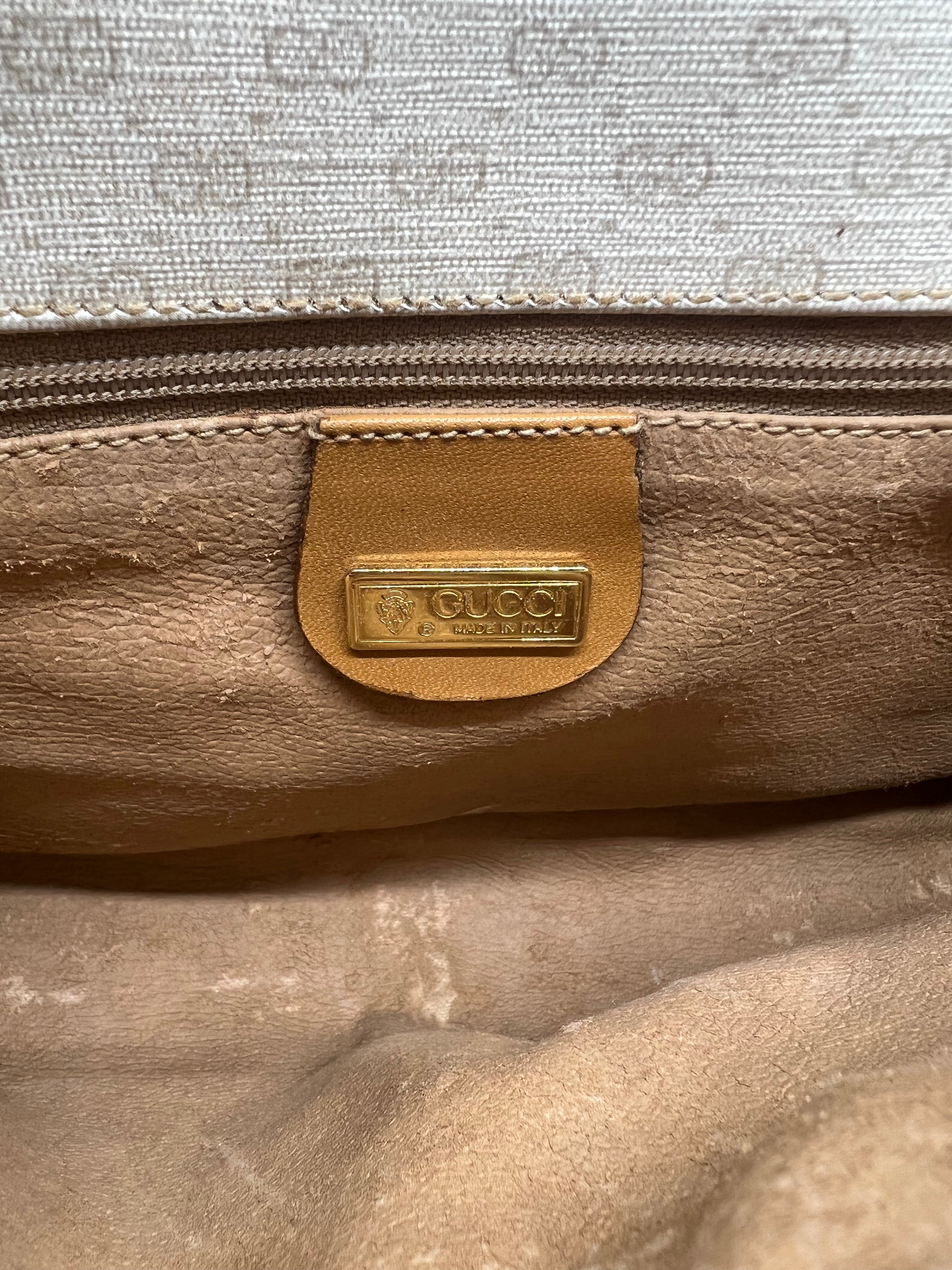 Authentic Gucci Vintage GG Crossbody Shoulder Bag in Cream Tan - Luxury Leather Handbag for Women, Perfect for Date Night & Evening Events
