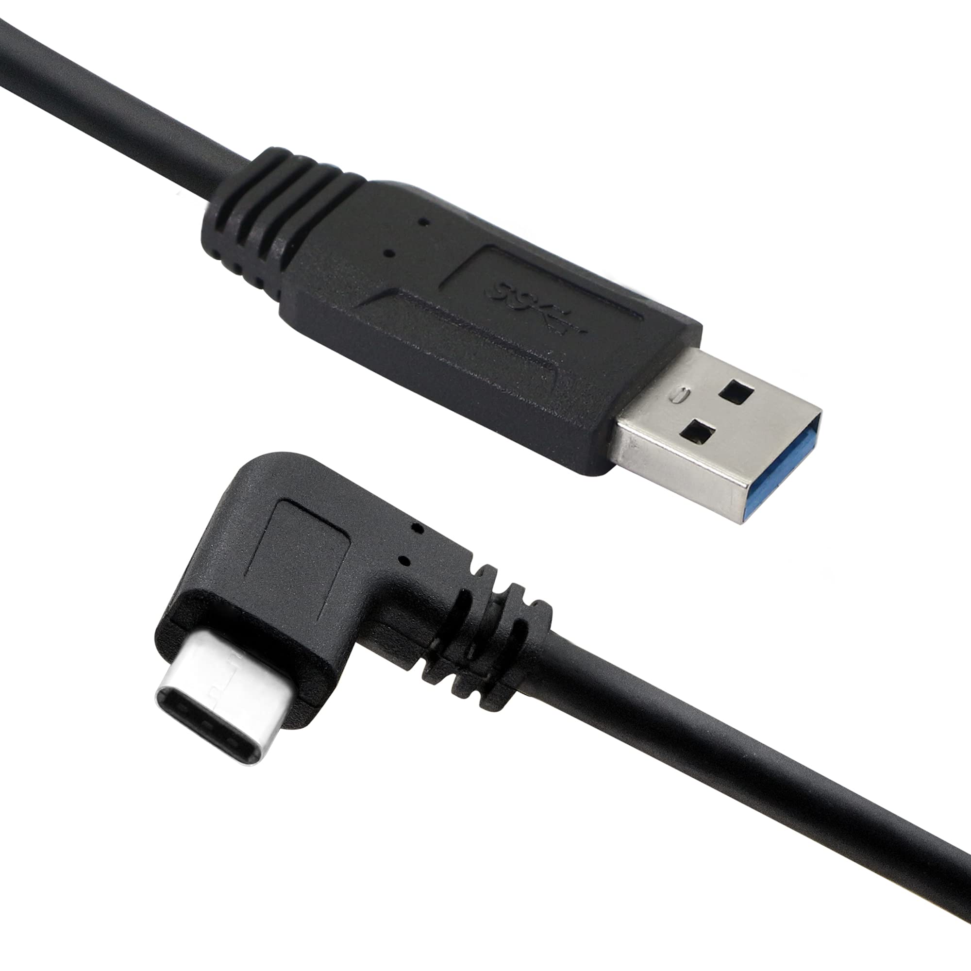 90 Degree Right Angle USB C Cable - USB 3.0 Type A Male to USB C Male - Fast Charging & Data Sync - 30cm Short Cable - Perfect for Laptops, Phones & Tight Spaces