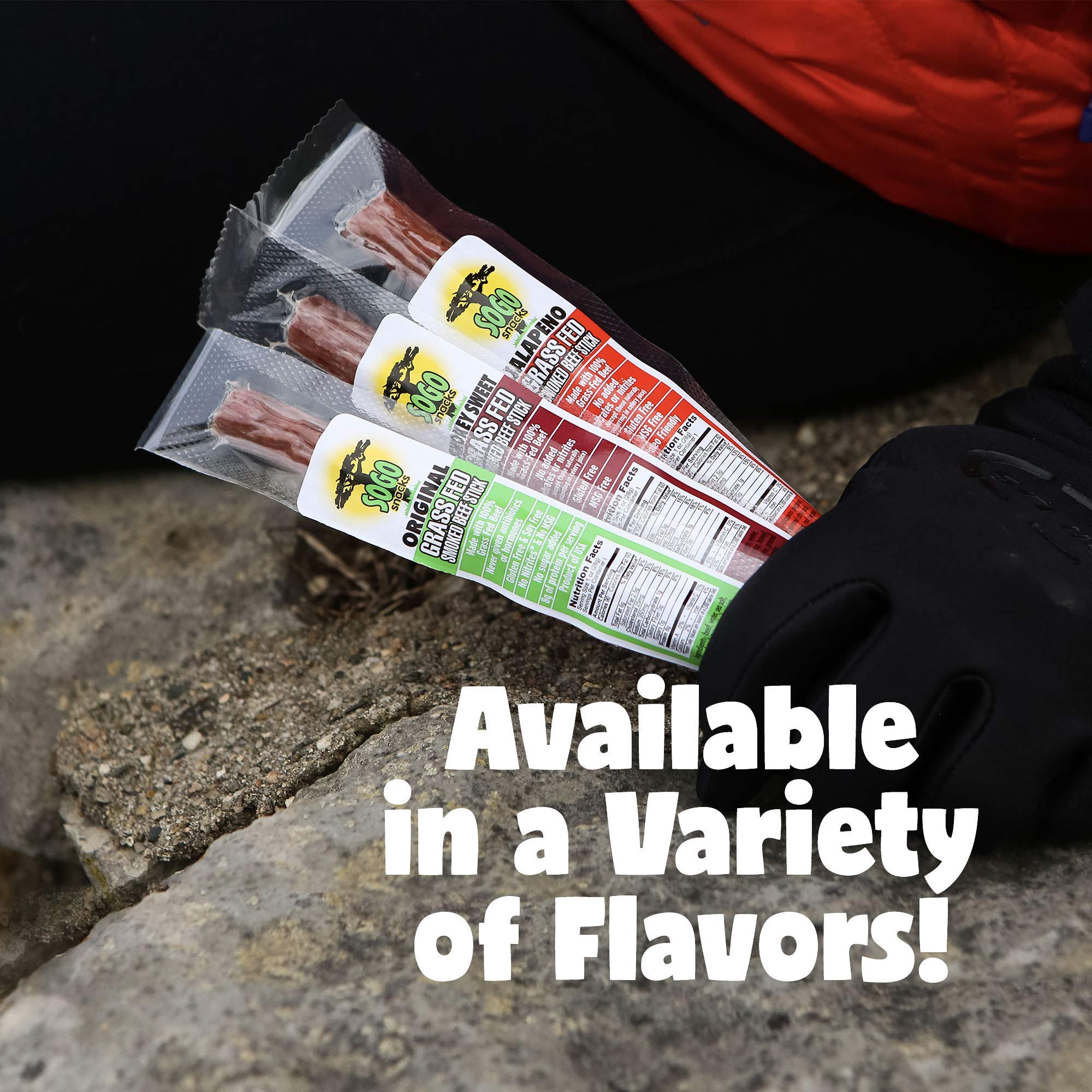 Original Variety Sogo Snacks - 100% Grass-Fed Non-GMO Beef Sticks | No Sugar, Nitrates, Gluten, Soy, MSG, Dairy or Nuts | Keto, Whole30 & Paleo Friendly (72 Original, 72 IASM Original, 1-oz, 144 Count) | Perfect for On-the-Go Snacking, Hiking & Low-Carb Diets