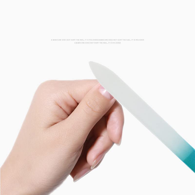 Premium Crystal Glass Nail File & Buffer Kit - Professional Manicure Pedicure Tool for Women & Girls | Smooth Nail Art Care, Great Gift Idea for Birthday & Spa Day (Clear Nail File)