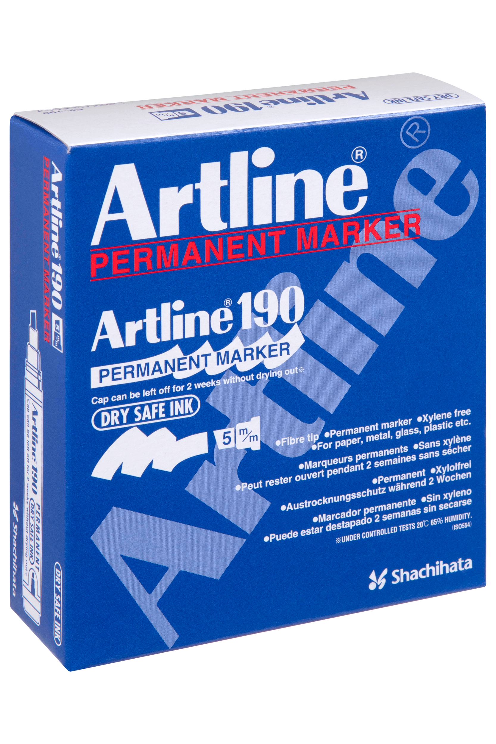 Artline 190 Permanent Marker - Chisel Tip Black (Pack of 12) - Ideal for Labeling, Crafting & Industrial Use