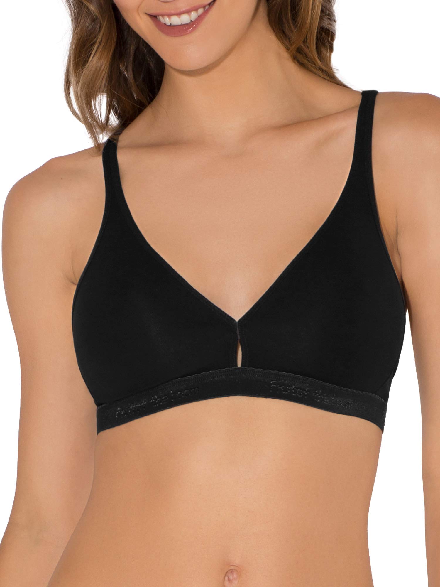 Fruit of the Loom Women's Wirefree Cotton Bralette - Comfortable Wireless Bra in Multi-Pack Sizes (2-Pack, 3-Pack) for Everyday Wear, Yoga & Lounge