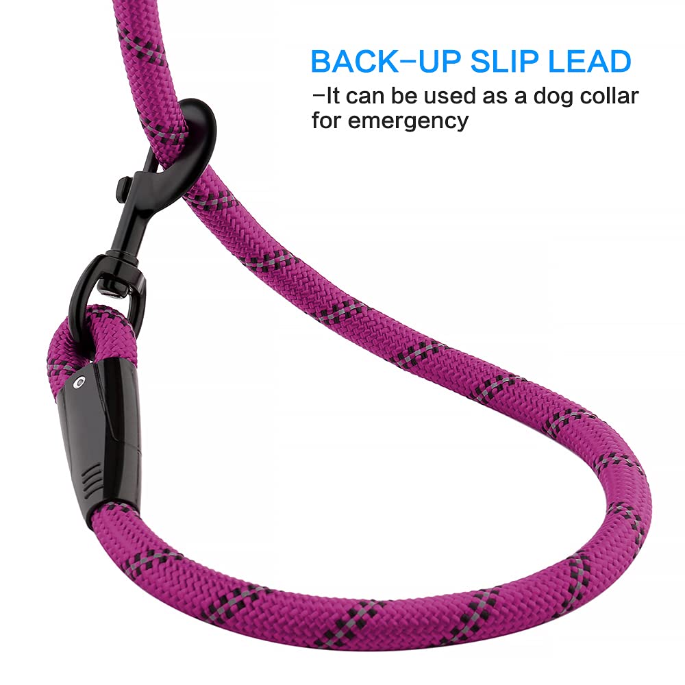 Plutus Pet Heavy Duty Rope Dog Leash with Comfortable Padded Handle - Reflective, Durable 4/5/6 FT Leash for Small, Medium & Large Dogs (1/2