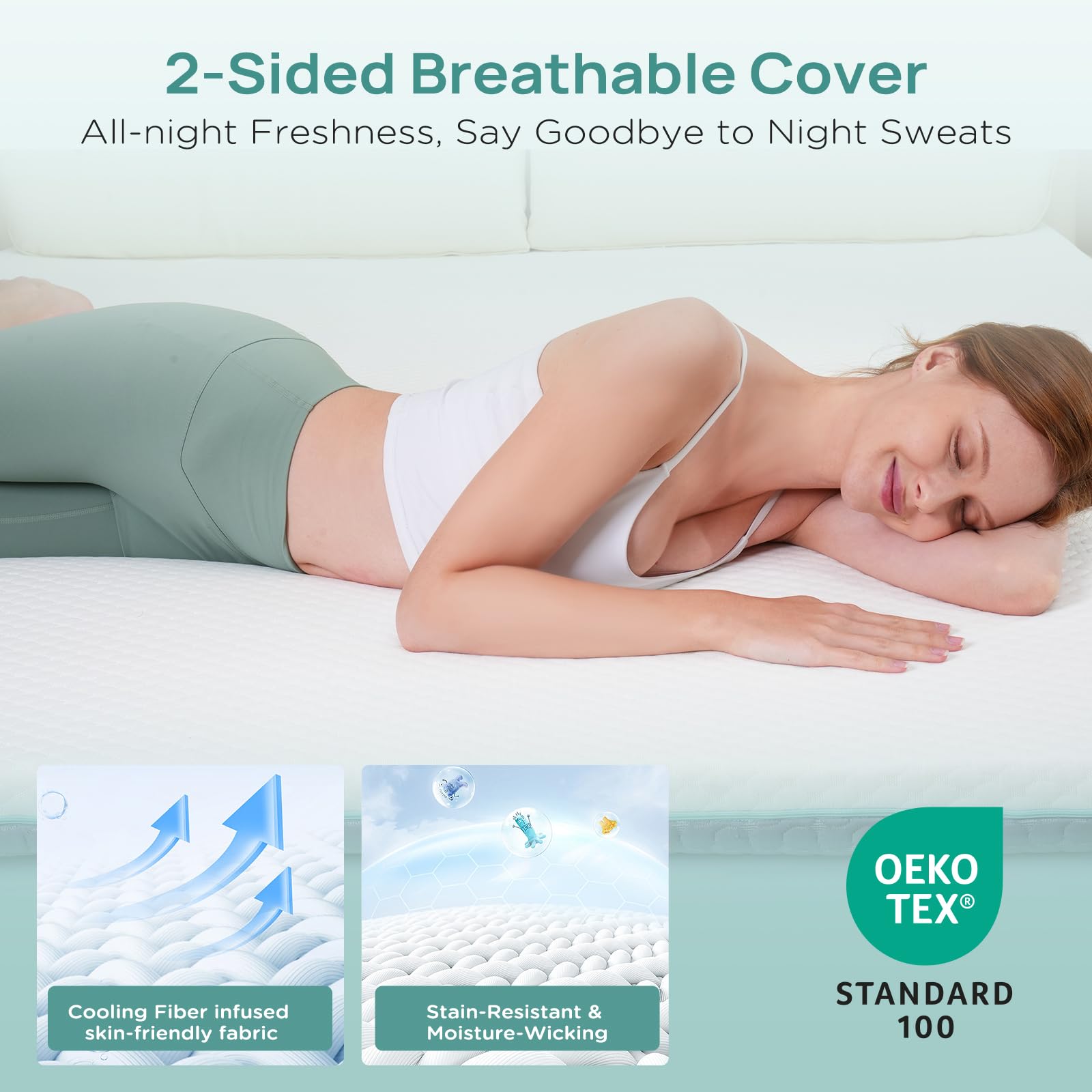 3 Inch Firm Memory Foam Mattress Topper Twin Size - Dual-Sided Soft & Firm Options for Back Pain Relief - 5-Zone Ergonomic Design with Removable Cover - CertiPUR-US Certified - Perfect for Guest Beds, Dorms & Back Support