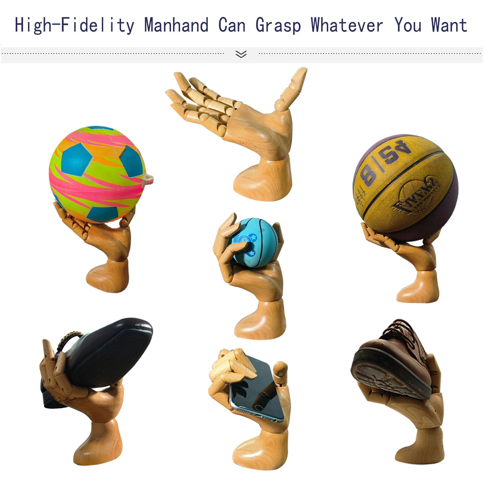 Professional Wooden Hand Mannequin for Nail Art & Drawing - Female Right Hand Model - Perfect for Artists, Nail Technicians & Photography Props