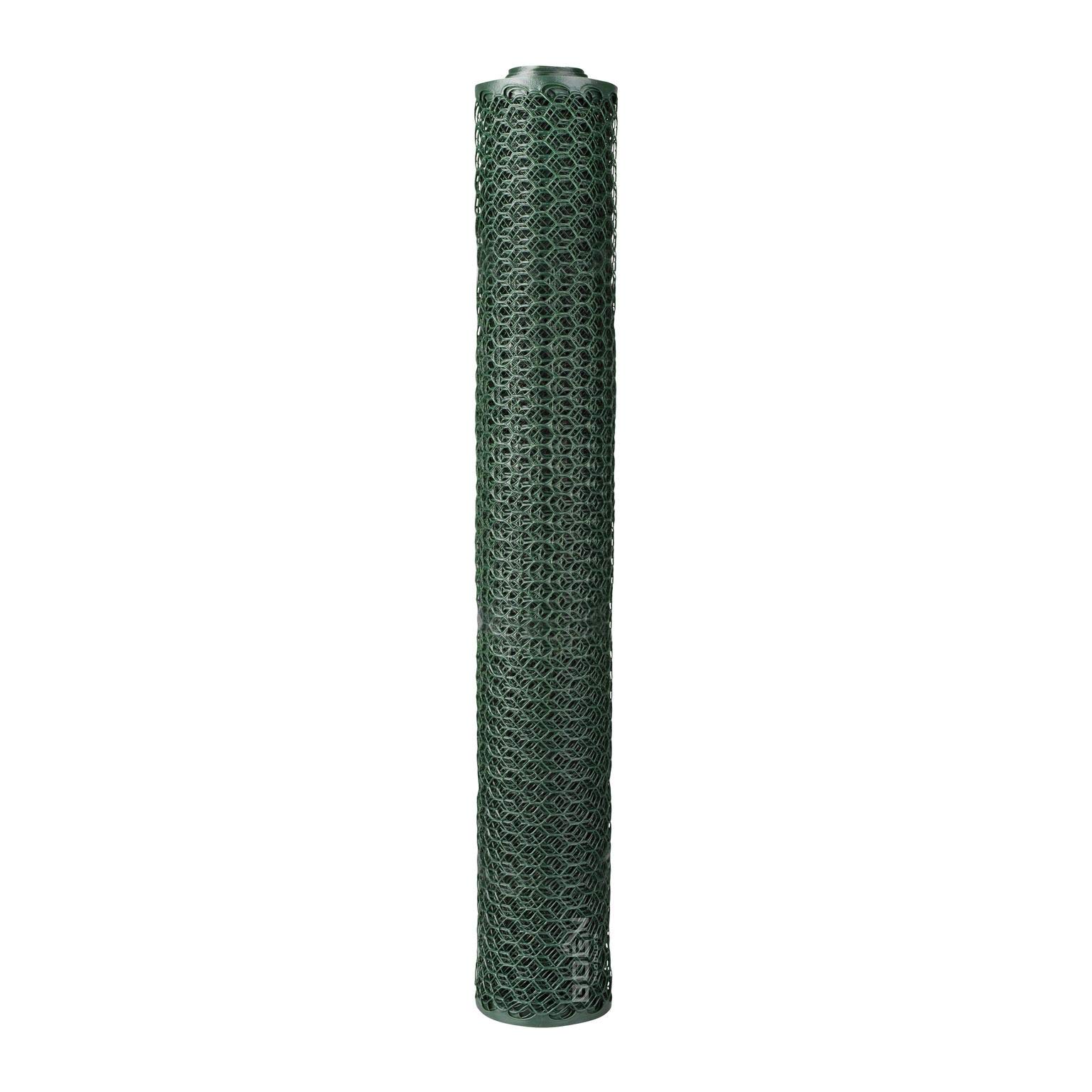 Boen 4' x 100' Green Plastic Hex Chicken Wire Mesh Fence Roll - Durable Poultry Netting for Temporary/Semi-Permanent Enclosures, Deer Protection & Construction Sites | Ideal for Garden Fencing, Animal Pens & DIY Projects