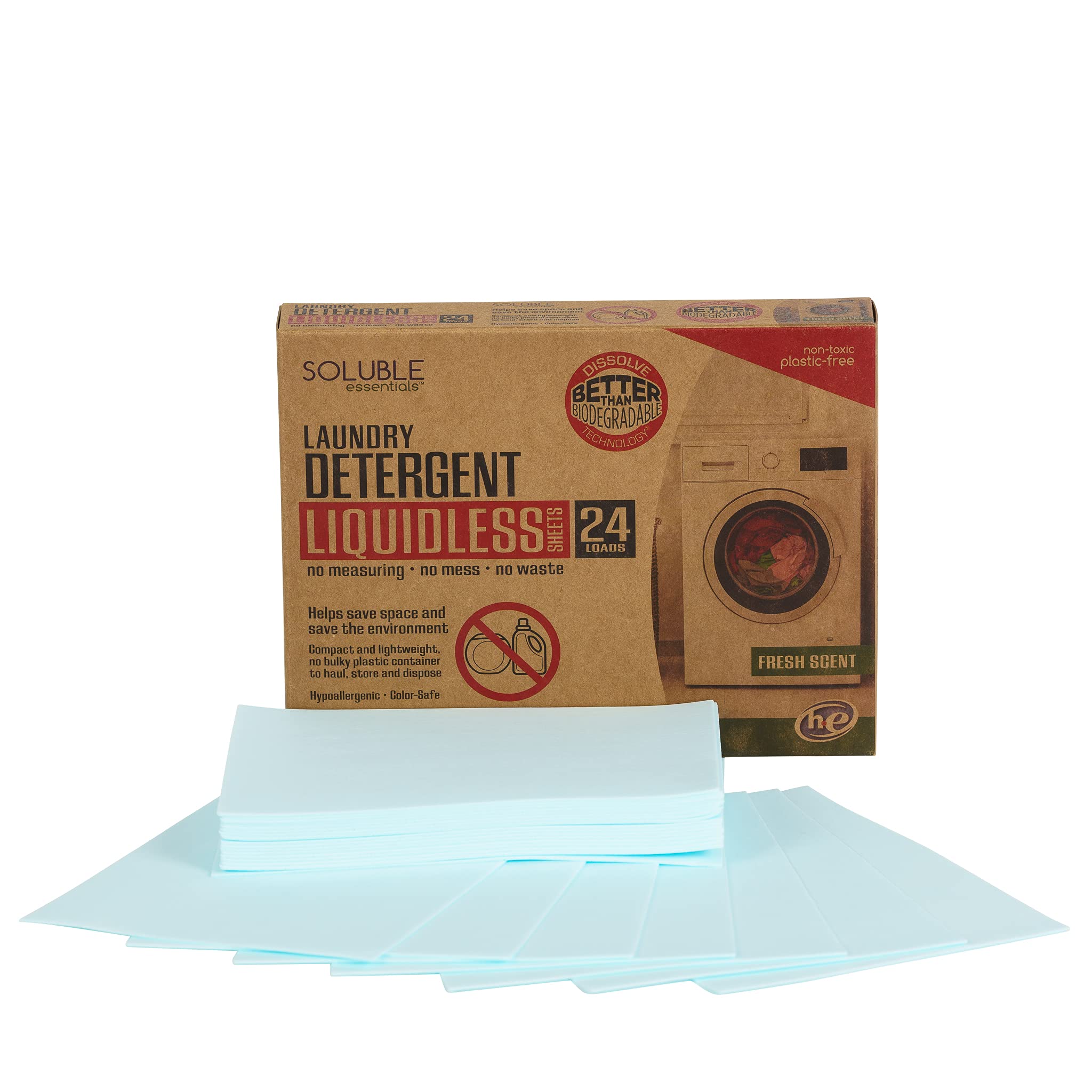Eco-Friendly Laundry Detergent Strips - Water Soluble, Liquidless & Biodegradable | Solubag Laundry Sheets for Travel, Gym, Camping & Everyday Use