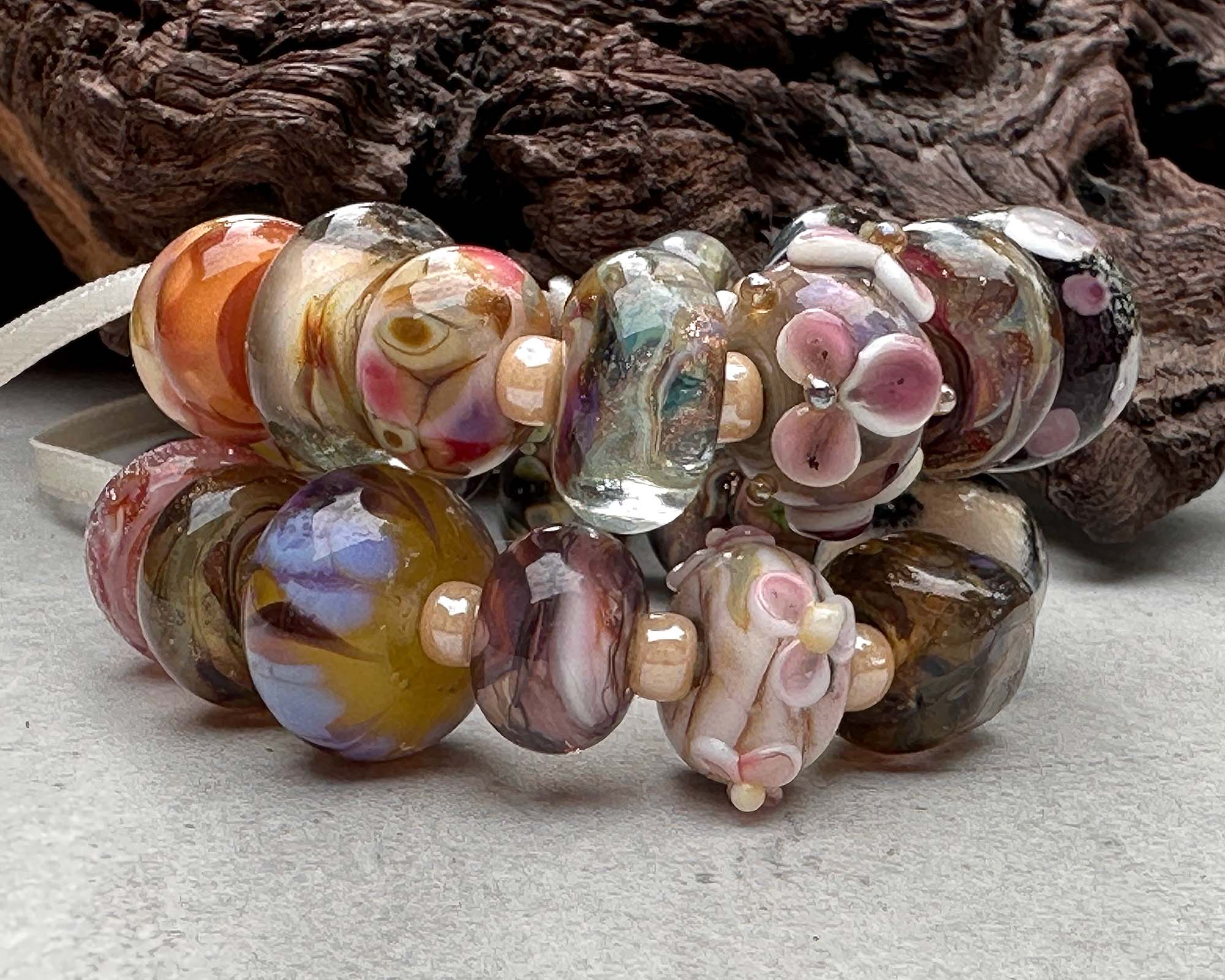 25-Piece Brown Orphans Lampwork Glass Beads Set for Jewelry Making - DIY Bracelets, Necklaces & Craft Projects (SRA)