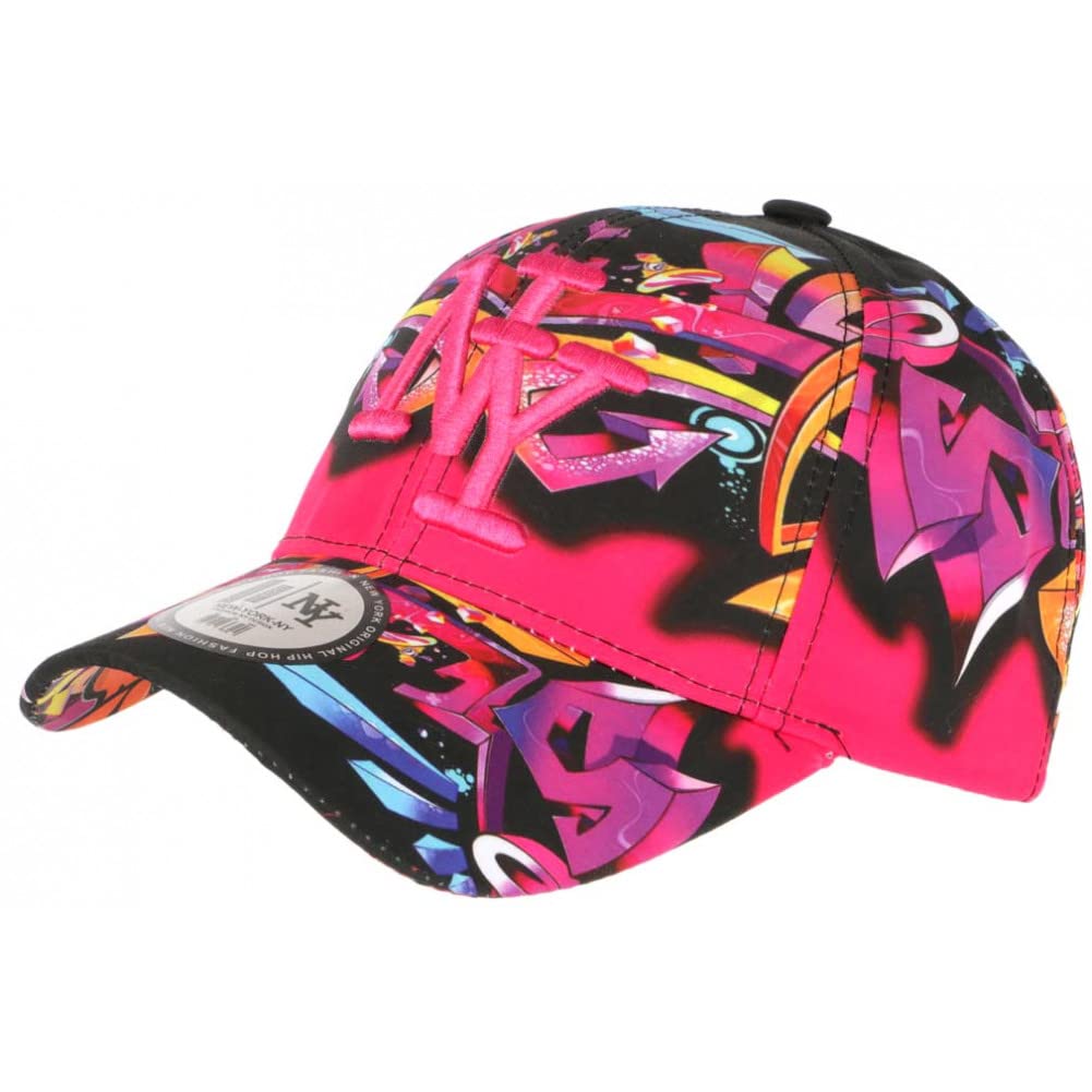 Hip Hop Honor Kids Baseball Cap - Streetwear Design in Fluorescent Pink & Black for Boys Ages 7-12 - One Size - Perfect for Urban Fashion & Hip Hop Dance Performances