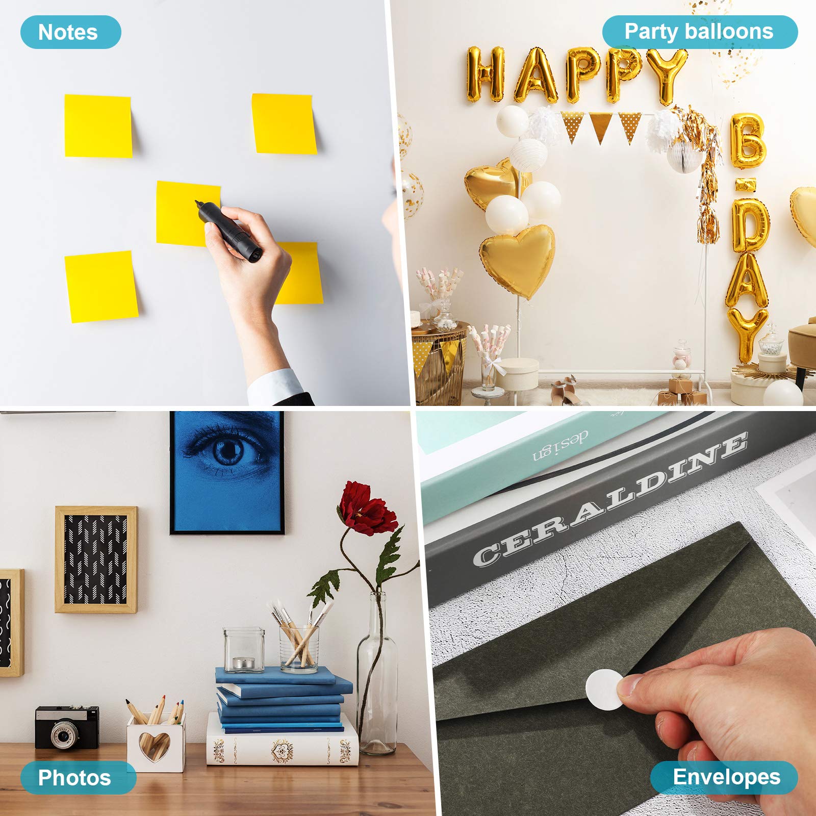 Reusable Adhesive Putty - Double-Sided Sticky Poster Tack for Hanging Pictures, Photos & Frames - Wall Safe Mounting Putty (500 Pieces, 0.8 Inch) - Perfect for Home Decor, Office Organization & Classroom Displays