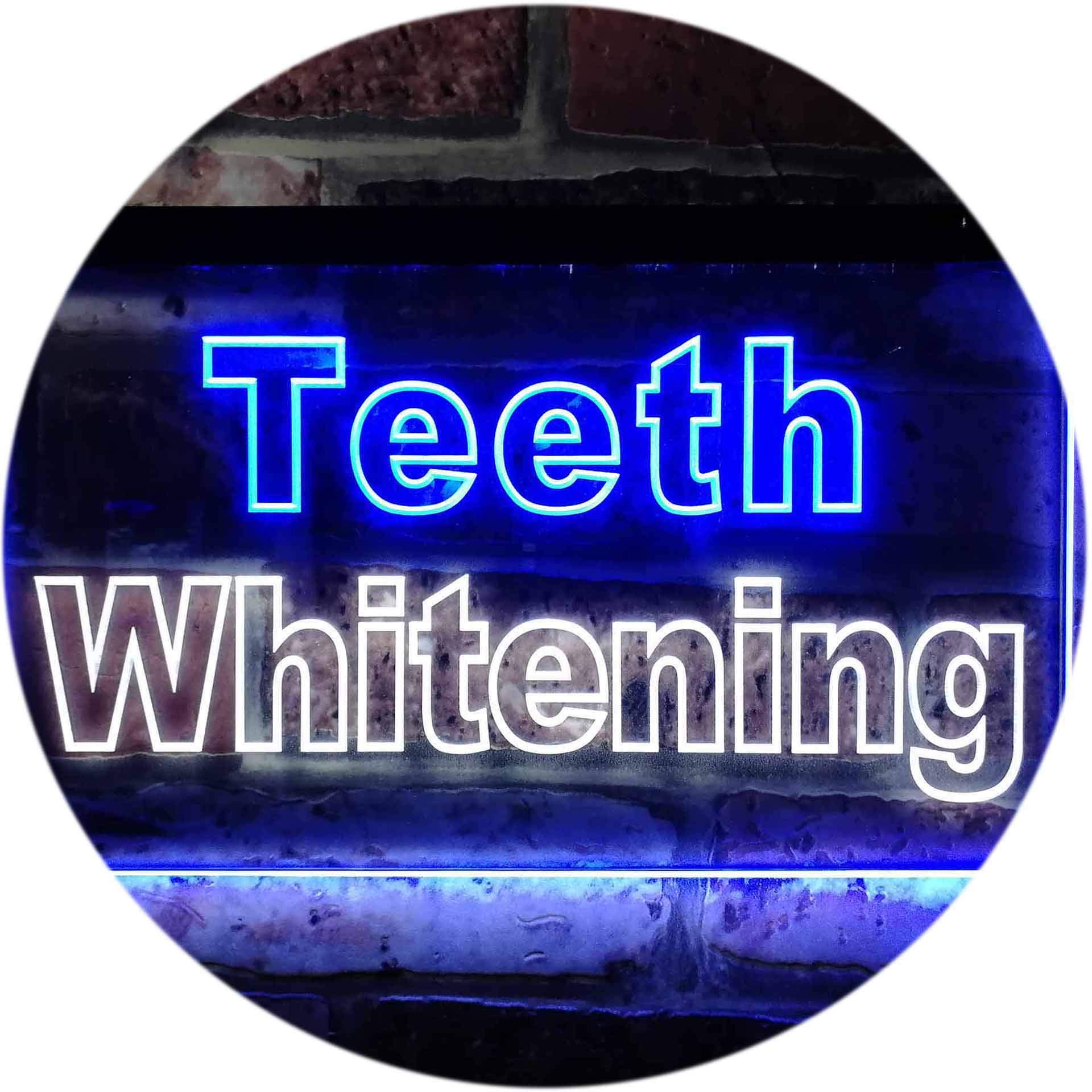 ADVPRO Professional Teeth Whitening Dentist LED Neon Sign - Dual Color White & Blue, 16