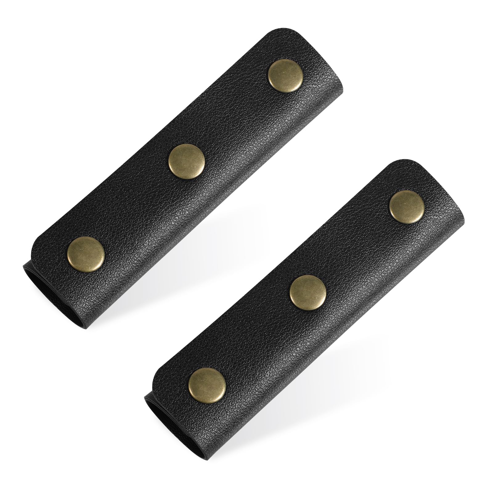 2 Pcs PU Leather Handle Wrap Covers - Soft Purse Strap Protector for Bags, Travel Luggage & Suitcases | Comfortable Grip Enhancer for Handles | Perfect for Daily Use, Commuting & Traveling