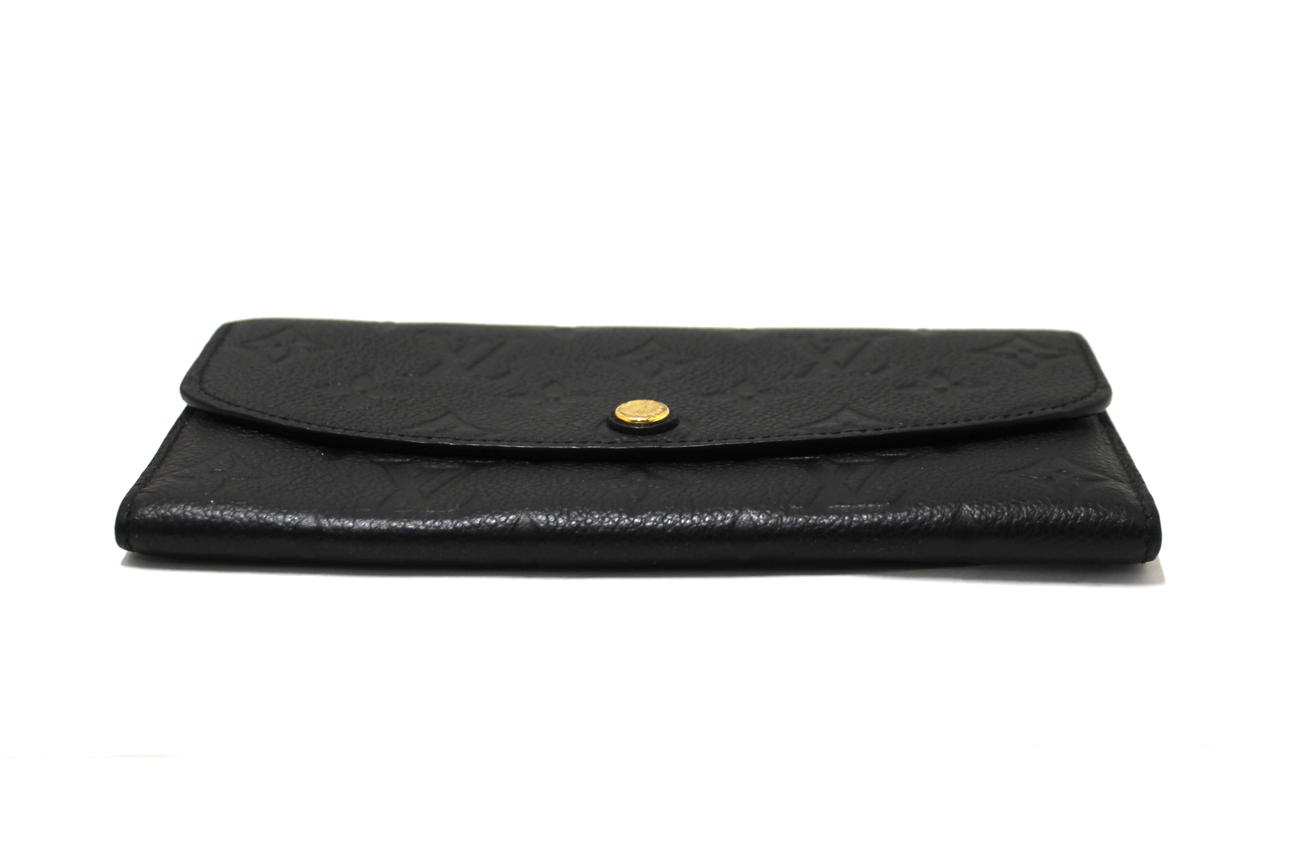 Authentic Louis Vuitton Black Empreinte Emilie Long Wallet for Women | Genuine Leather Luxury Bifold Wallet | Perfect for Everyday Use, Travel & Gift Giving
