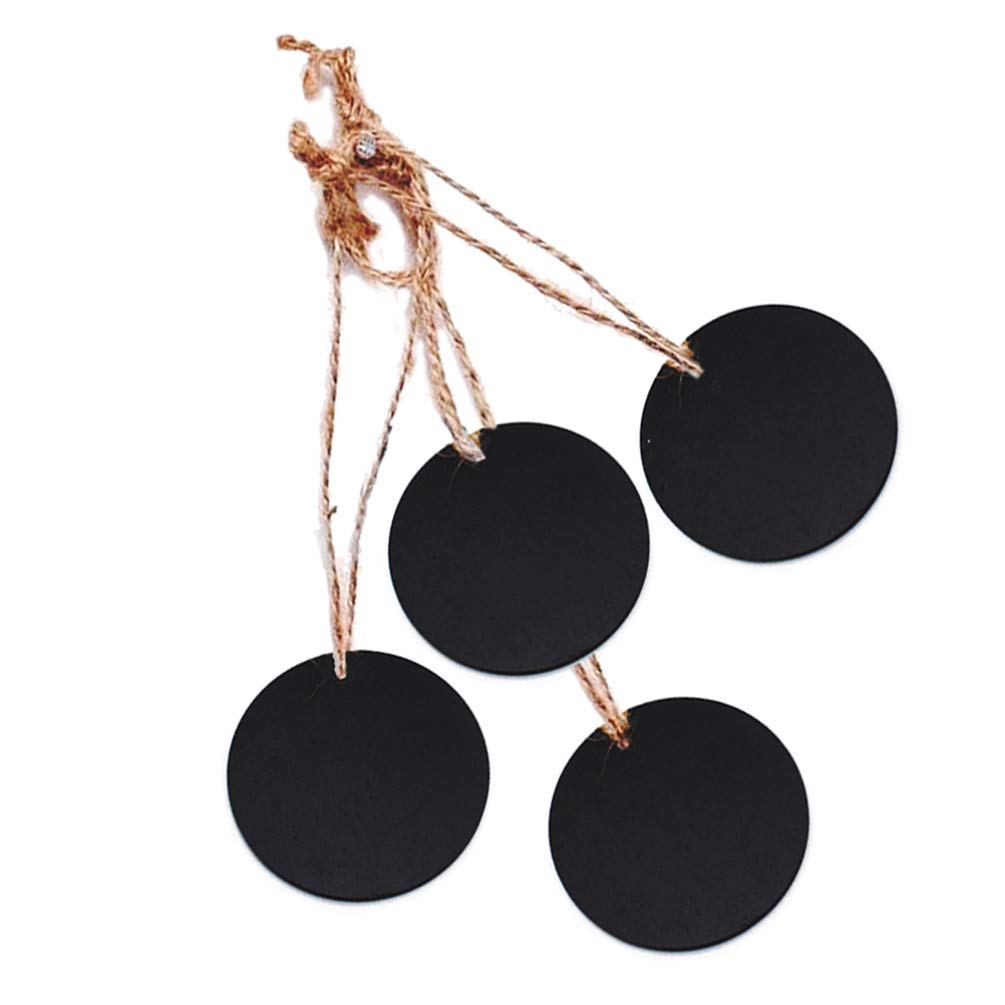 EXCEART 10Pcs Two-Sided Round Mini Hanging Chalkboard Signs - Message Board with Rope for Christmas, Wedding, Party Decor - Perfect for Home, Cafe, Classroom & Event Decorations
