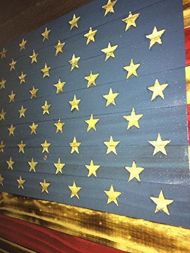 Rustic Wooden American Flag Wall Decor - Handmade Distressed Wood USA Flag for Home, Office, or Cabin - Perfect for Patriotic Decor, Farmhouse Style, and Gift Giving