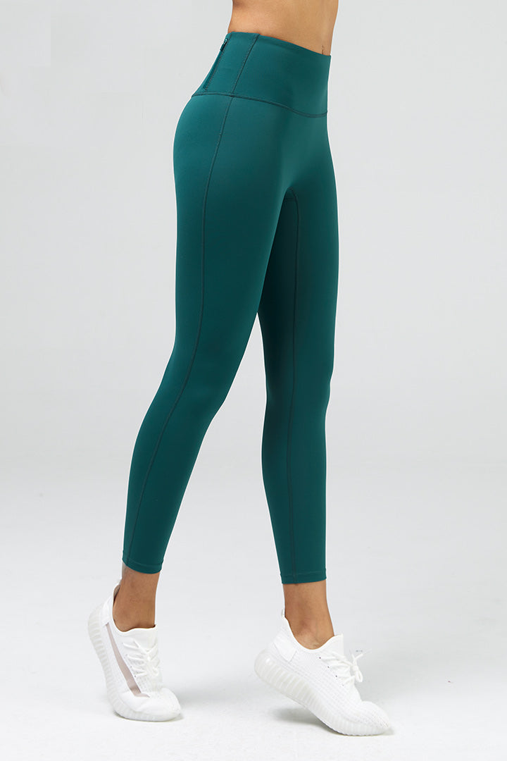 FlexEase™ High-Waisted 7/8 Workout Leggings with Zip Pocket - Yoga, Running & Gym Fitness Compression Pants for Women
