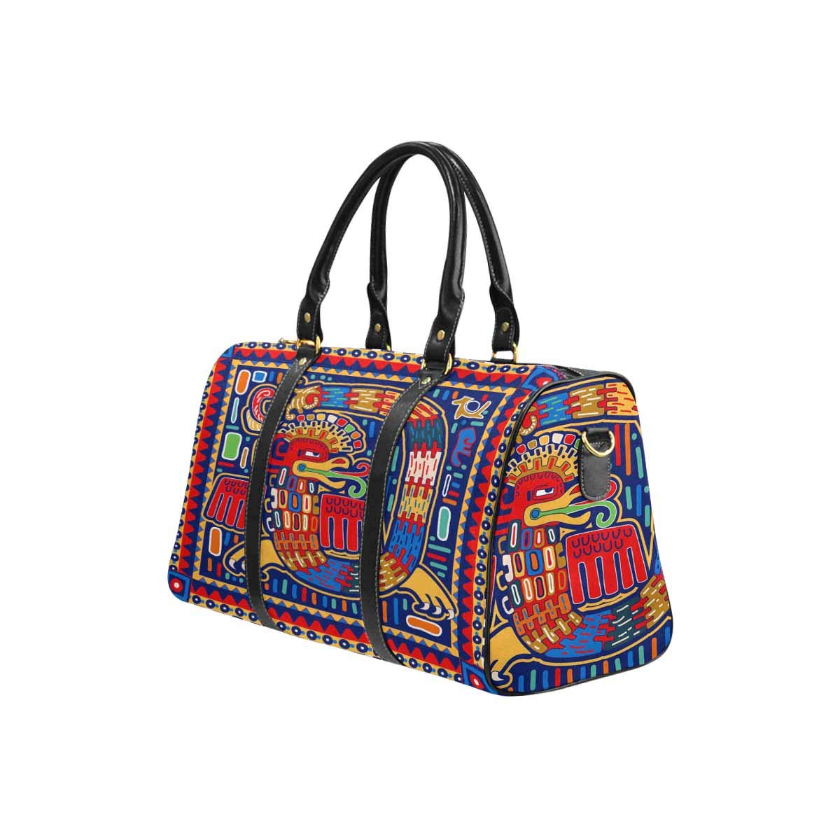InterestPrint Large Lightweight Travel Duffel Bag - Quetzalcoatl Ornamental Pattern Weekender Overnight Bag for Gym, Camping & Weekend Getaways