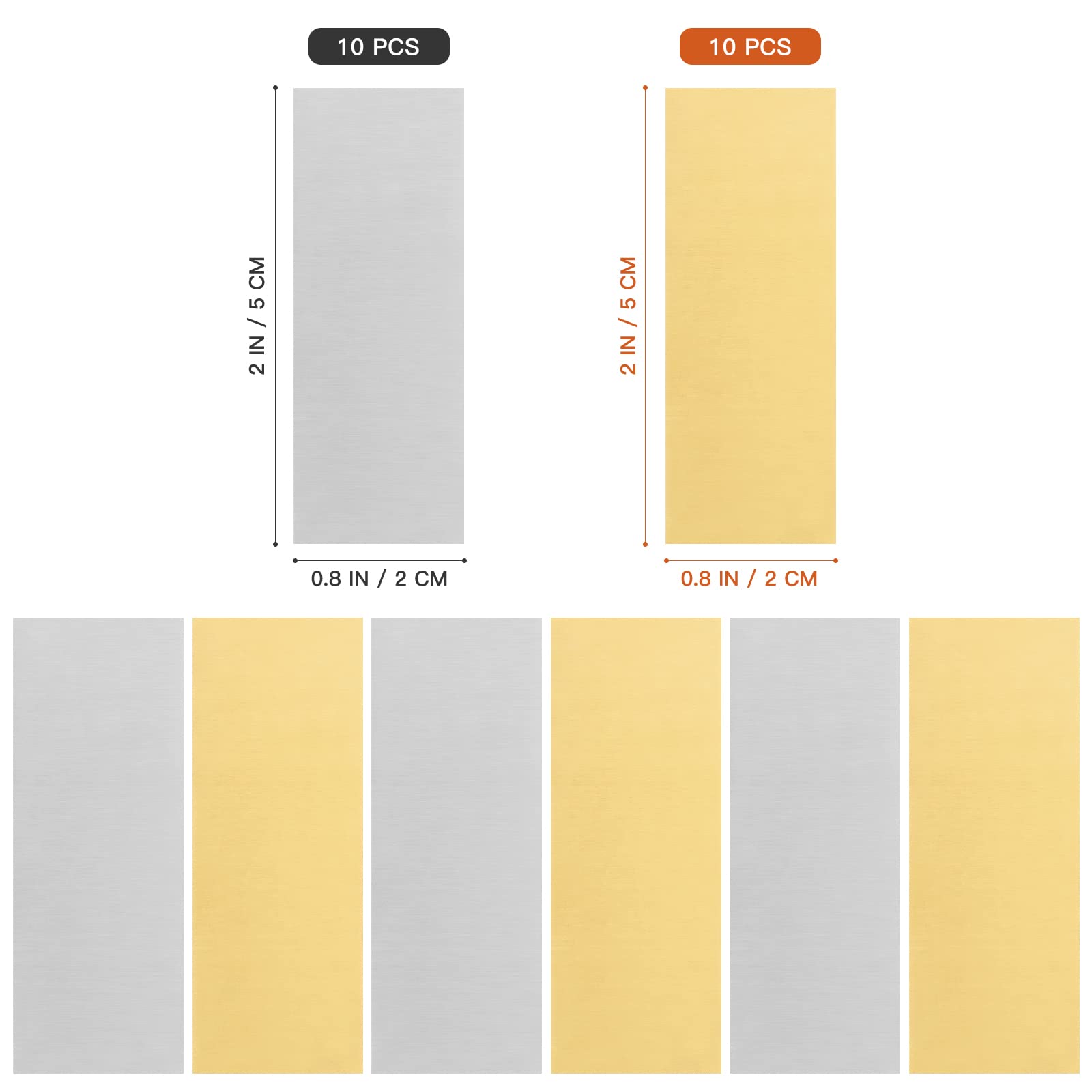 iplusmile 10 Pairs Copper Zinc Strips Anode Set for Fruit Battery, Electroplating, Science Experiments - High-Quality Electrode Strips for DIY Projects and STEM Education