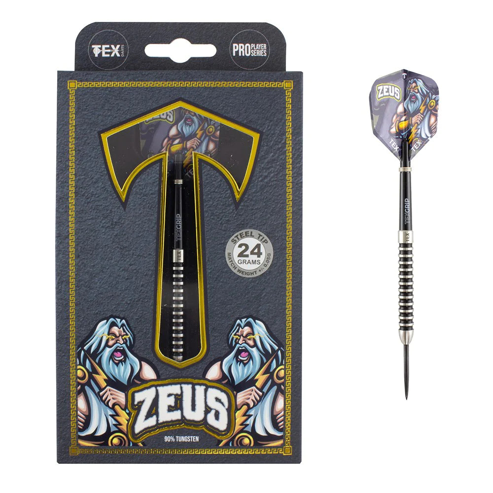 Tex Zeus 90% Tungsten Darts - Professional Steel Tip Darts for Precision Play | Perfect for Bars, Tournaments & Home Practice