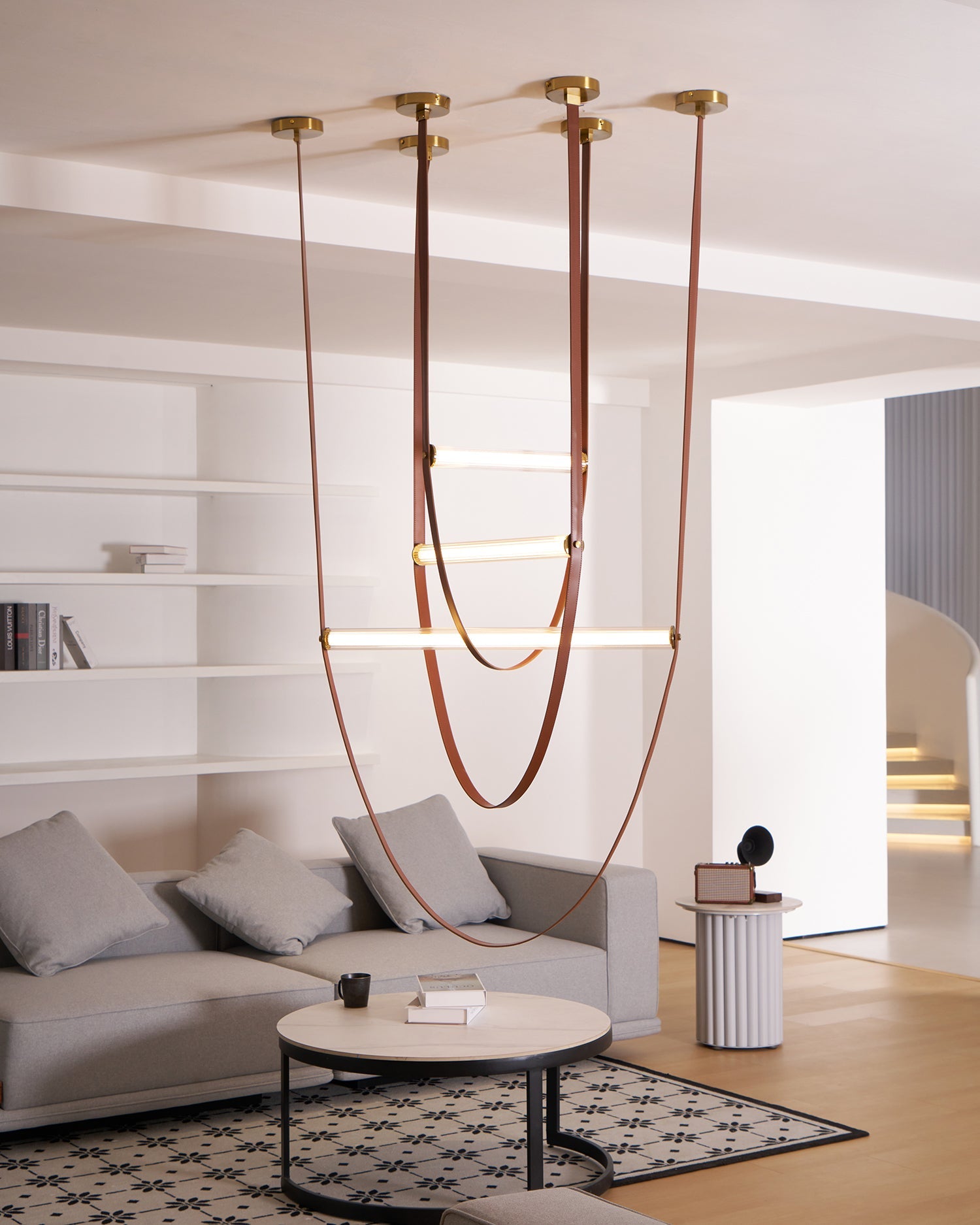 Handmade Art Belt Pendant Lamp - Bohemian Style Hanging Light Fixture for Living Room, Bedroom & Dining Room Decor