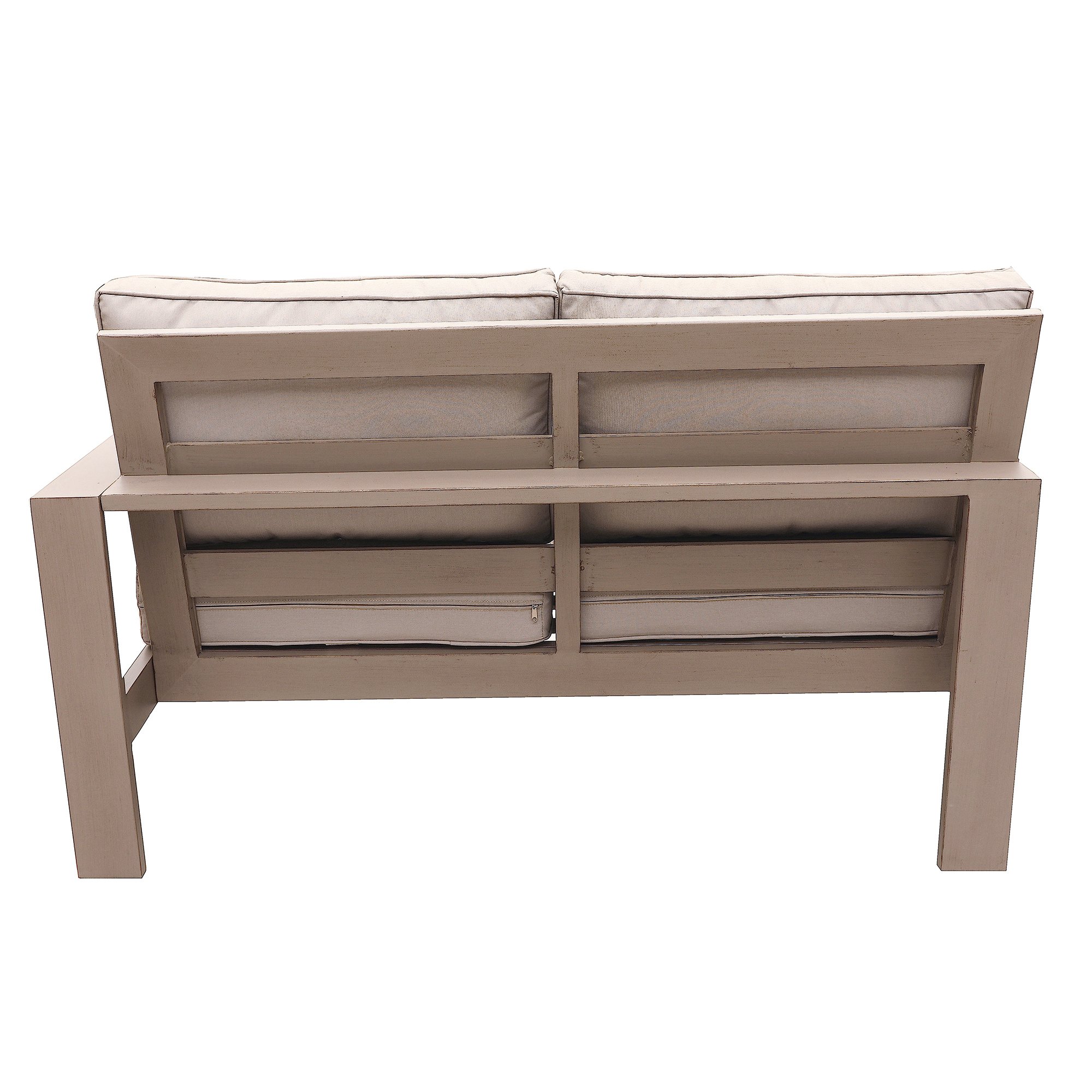 MARATIVA Premium Outdoor Patio Loveseat - Modern Patio Furniture with Durable UV-Resistant Olefin Fabric Cushions - Waterproof & Weatherproof for Lawn, Garden, Backyard & Poolside - Taupe Wood Grain Design