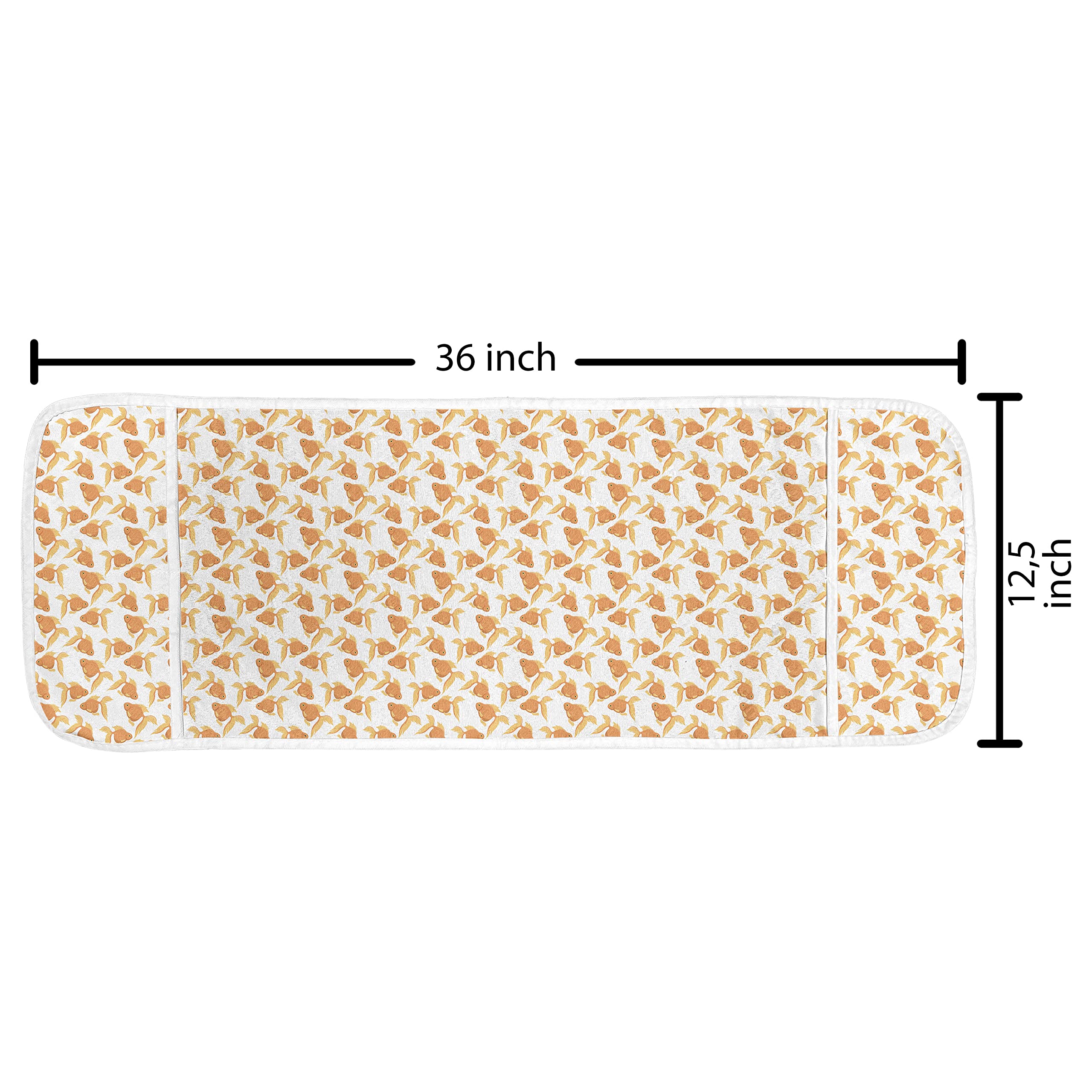 Ambesonne Goldfish Microwave Cover - Water Resistant Kitchen Organizer with Pockets, 36