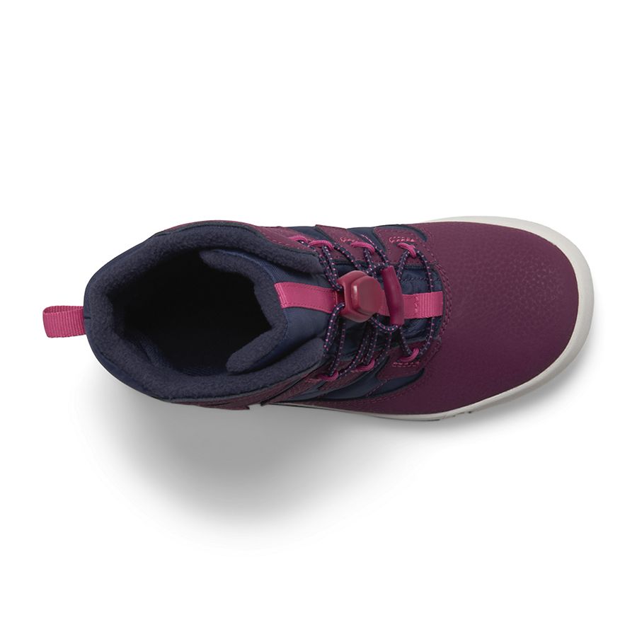 Merrell Snow Bank 4.0 Waterproof Winter Boots for Kids & Youth - Navy/Berry - Warm Snow Boots for Outdoor Play, School & Winter Activities