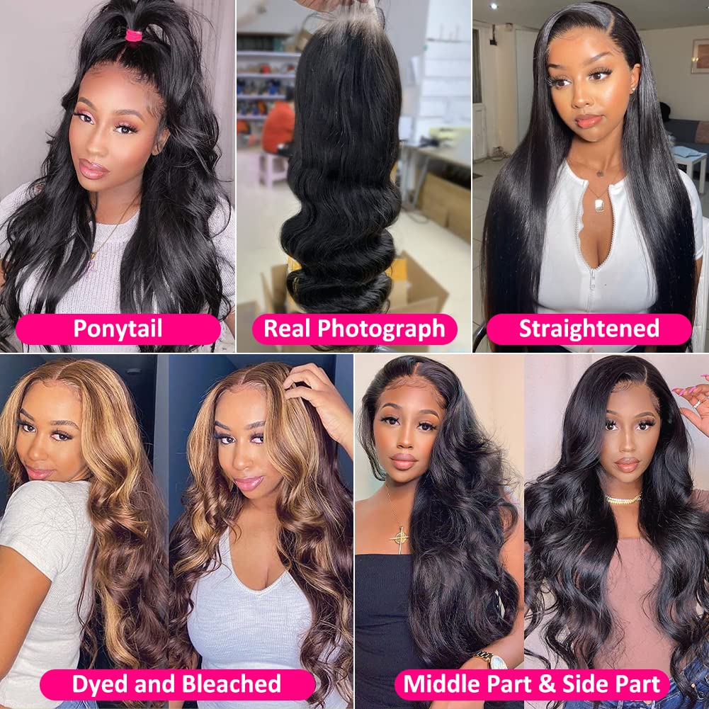 13x4 HD Transparent Lace Front Wigs for Black Women - 180% Density Glueless Human Hair Wig with Pre-Plucked Baby Hair & Natural Hairline | Pizazz Body Wave Lace Frontal Wig 22 Inch | Perfect for Daily Wear, Special Occasions & Protective Styling