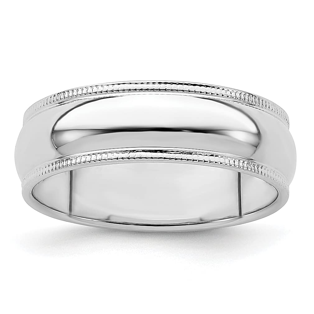925 Sterling Silver 6mm Half Round Milgrain Size 11 Wedding Band Ring - Classic Elegant Jewelry for Women, Perfect Gift for Her - Ideal for Anniversaries, Engagements & Special Occasions