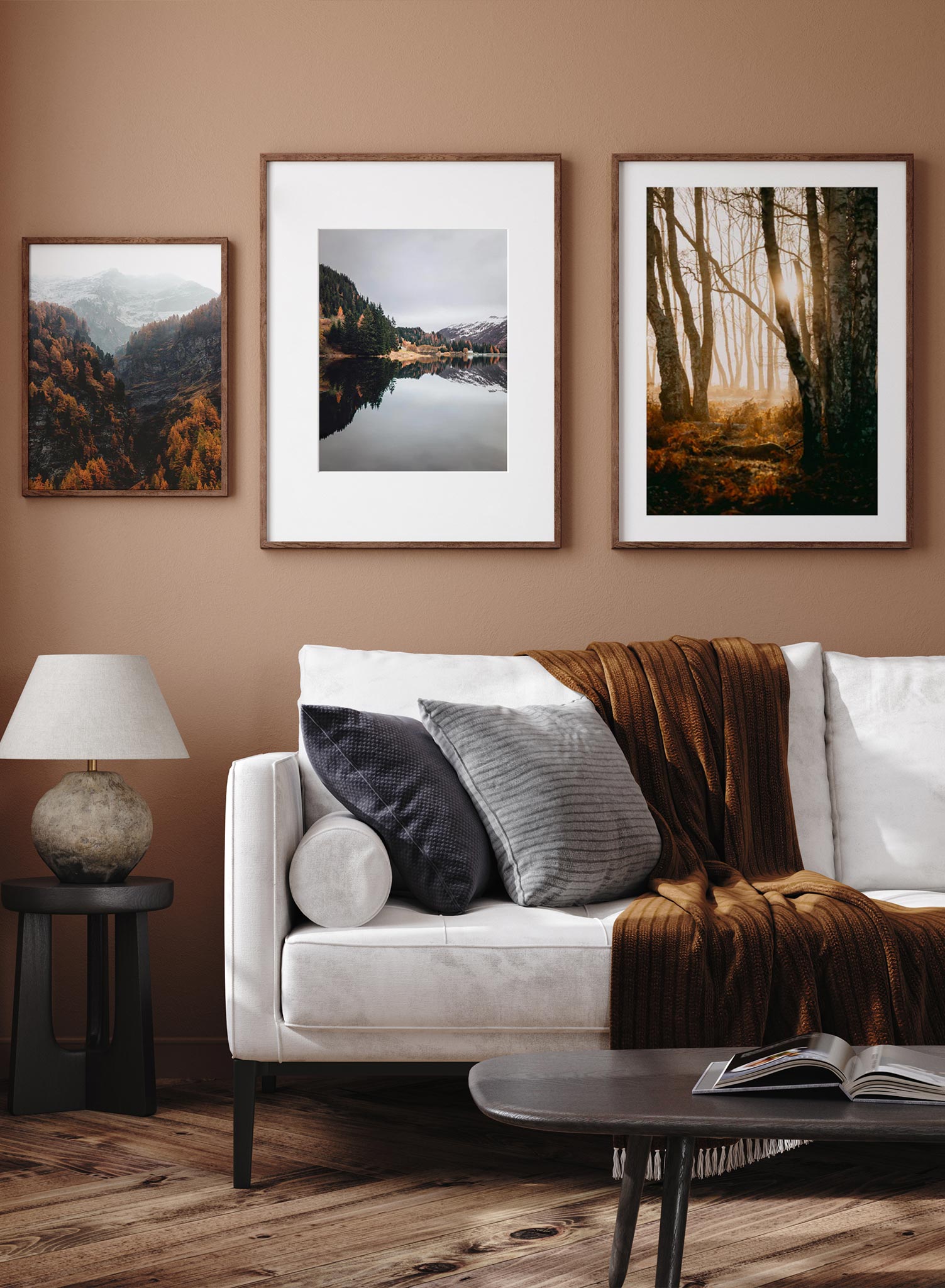 Modern Fall Living Room Set - Cozy 3-Piece Sofa, Loveseat & Coffee Table for Autumn Home Decor | Perfect for Family Gatherings & Relaxing Evenings