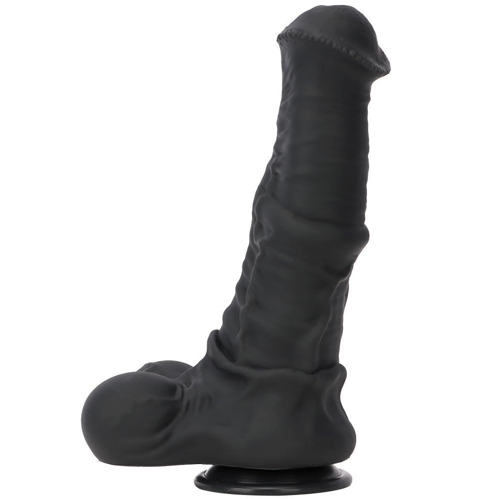 XXXL Black Realistic Silicone Horse Cock Dildo - Extra Large Animal-Themed Adult Toy for G-Spot, Prostate & Anal Stimulation | Safe for Men, Women & Couples | Great for BDSM, Roleplay & Solo Play (Black-XXXL)