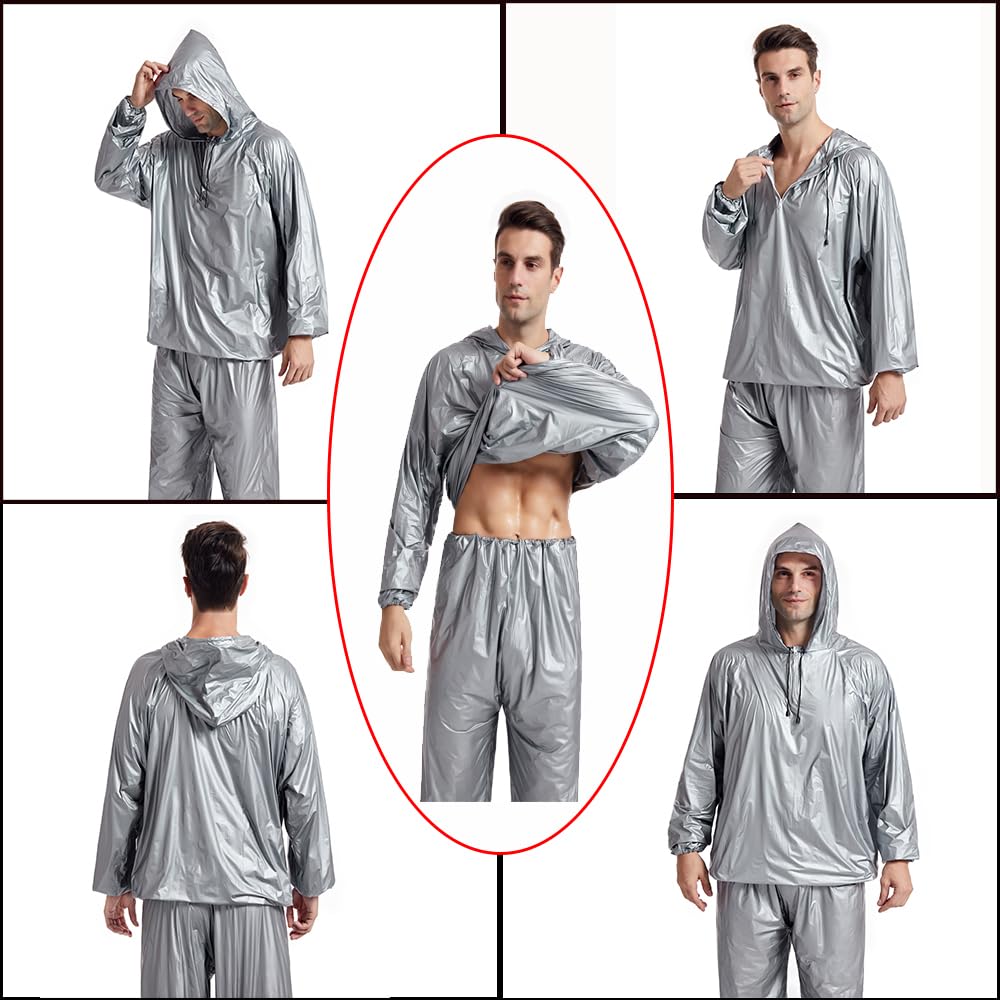 DawnBreak Sauna Sweat Suit for Women & Men - Hooded Zipper Workout Suit for Weight Loss, Fitness & Gym Training | Perfect for Home Exercise, Running & Detox