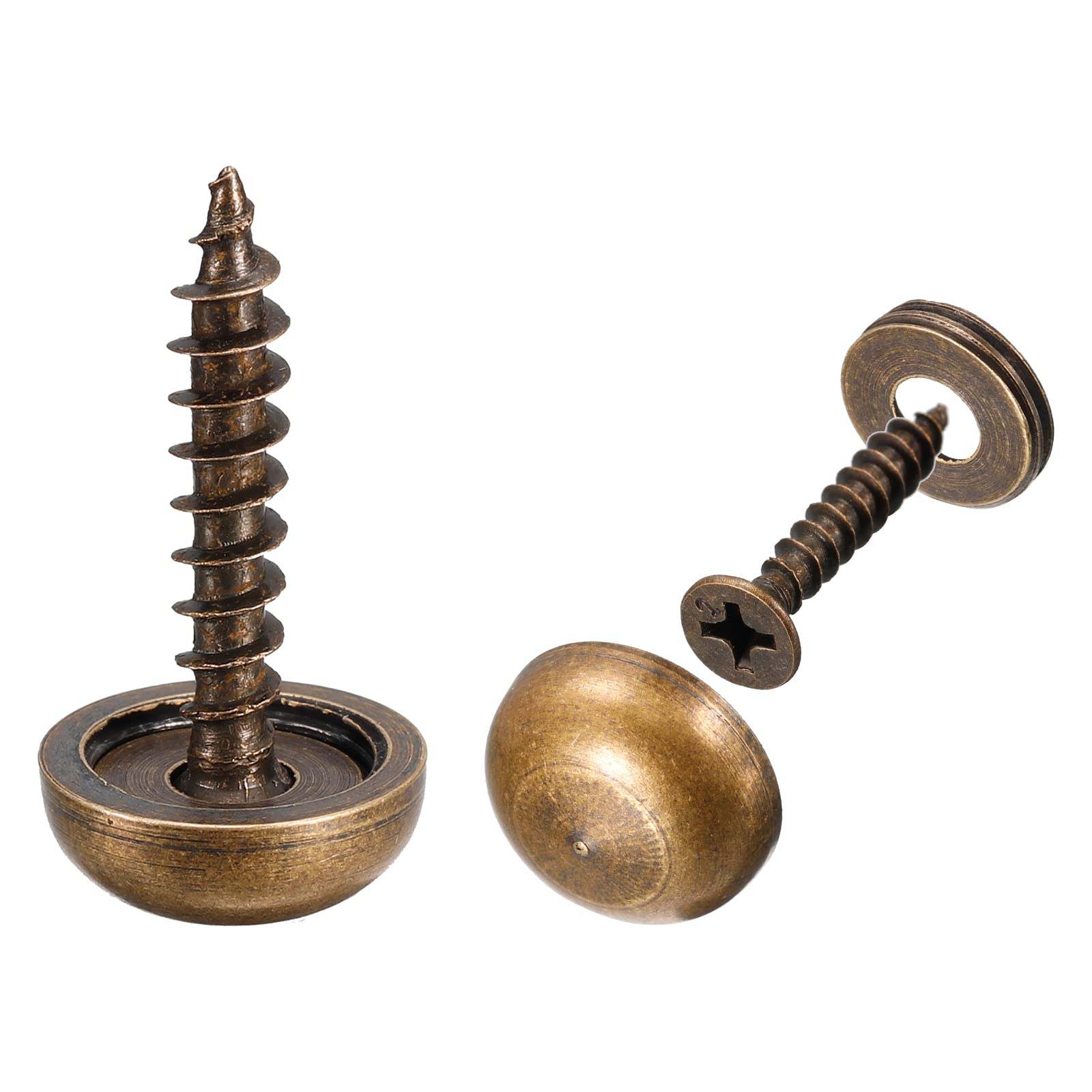 Uxcell 4pcs 13mm Brass Mirror Screws with Caps - Bronze Finish for Furniture, Cabinets & Home Decor