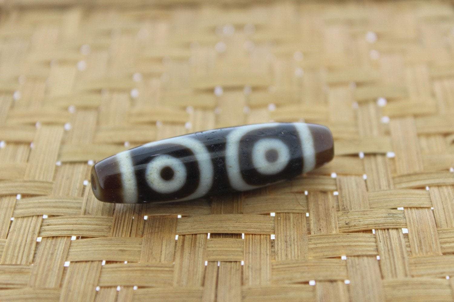 Absolutely Perfect 3 Eye Dzi Bead - Authentic Tibetan Buddhist Prayer Beads for Meditation & Spiritual Protection | Ideal for Jewelry Making, Mala Bracelets & Positive Energy