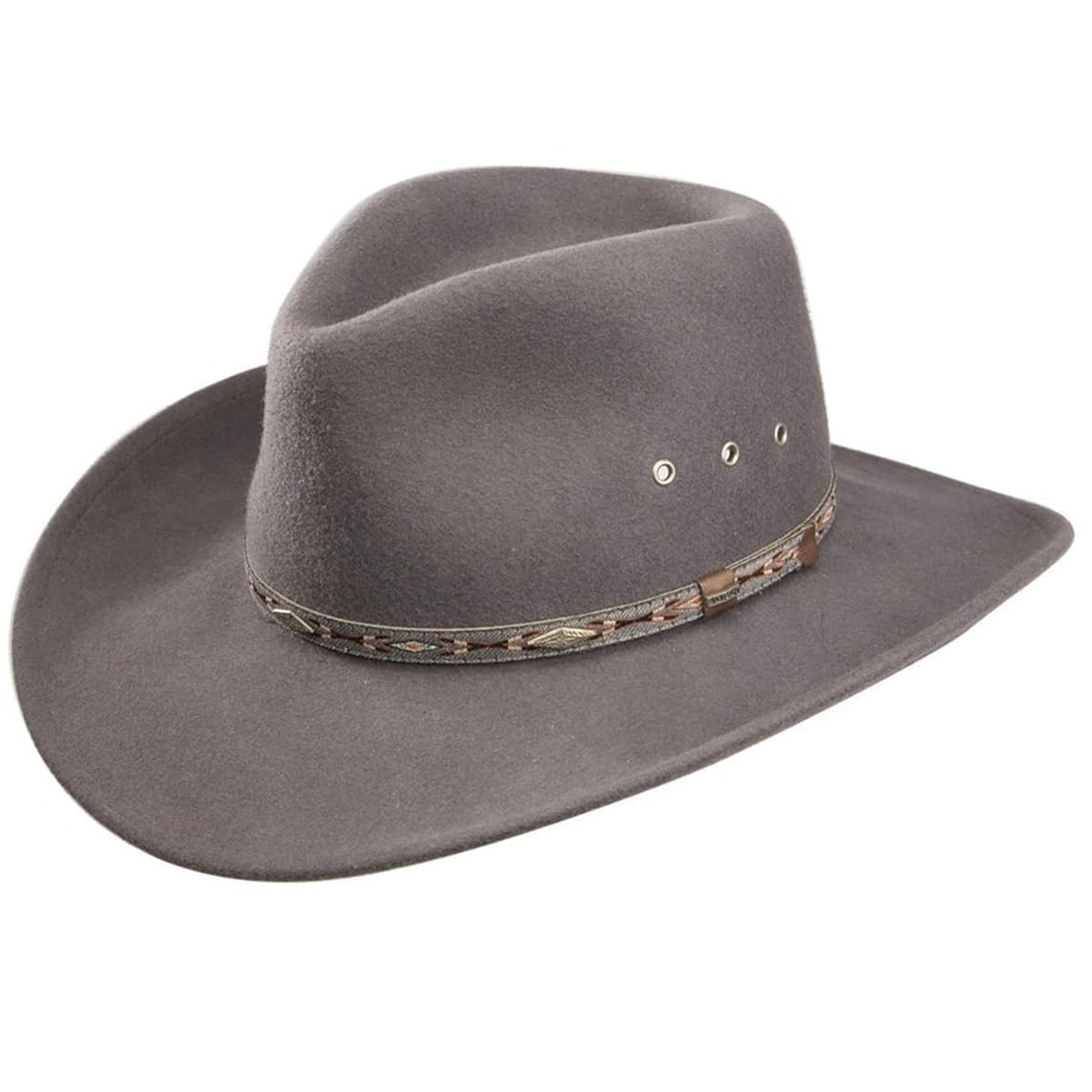 Stetson Elk Horn Eyelets Cowboy Hat for Men - Western Style Leather Hat with Ventilated Eyelets - Perfect for Rodeo, Ranch Work, and Outdoor Adventures