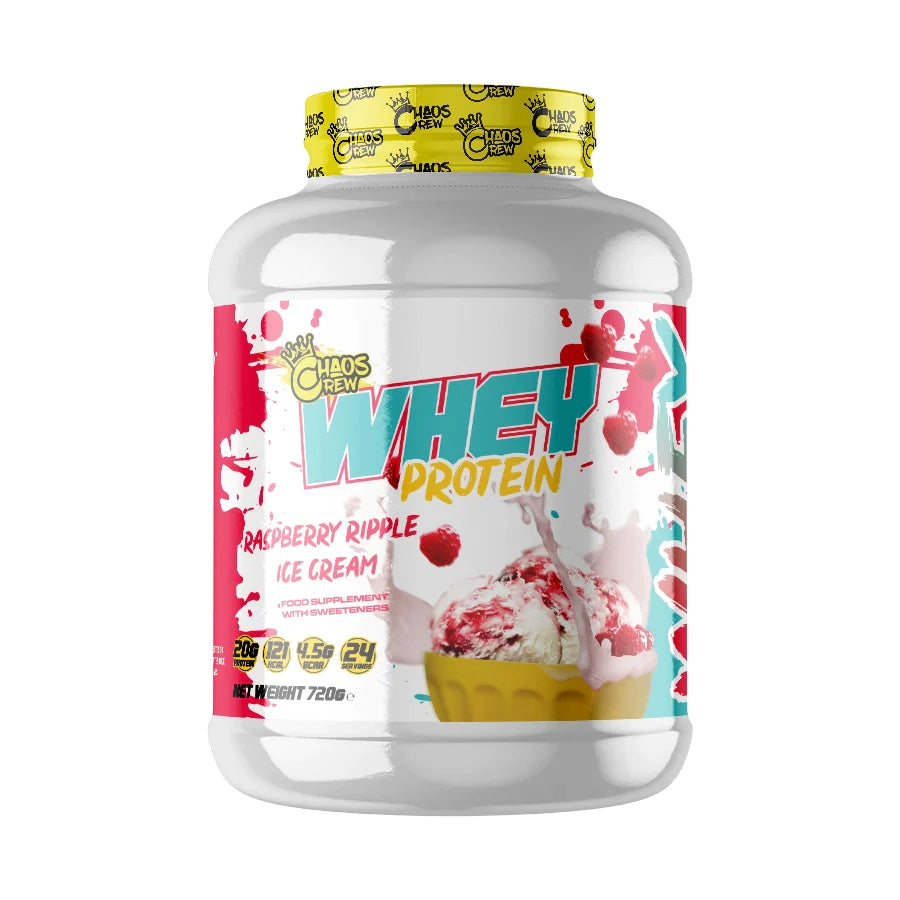 Chaos Crew Whey Protein Powder - 720g (23 Servings) for Muscle Growth & Recovery | Post-Workout & Fitness Supplement