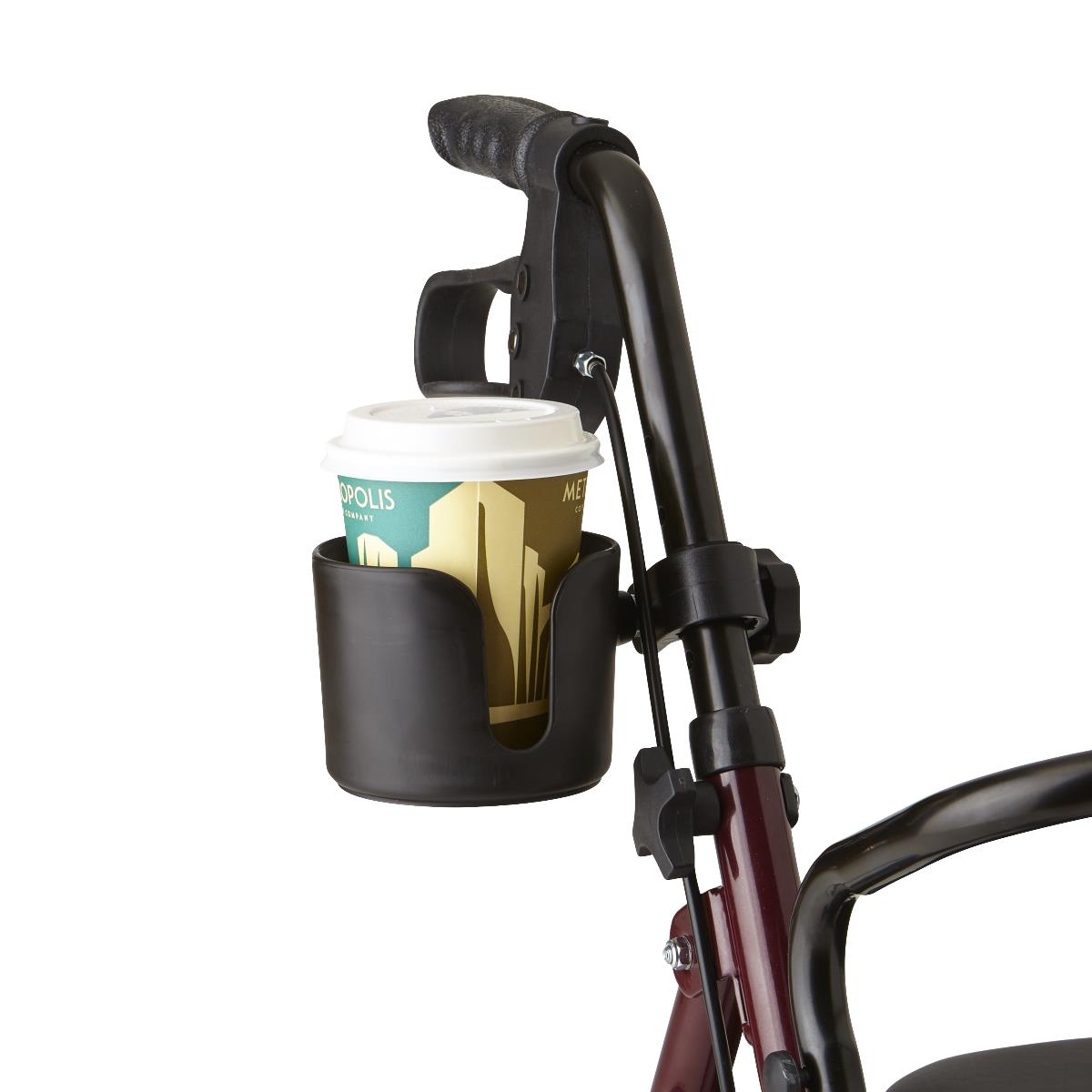 Sturdy Cup and Cane Holder - Adjustable Walking Stick Accessory for Seniors & Disabled - Perfect for Travel, Hiking, and Daily Use