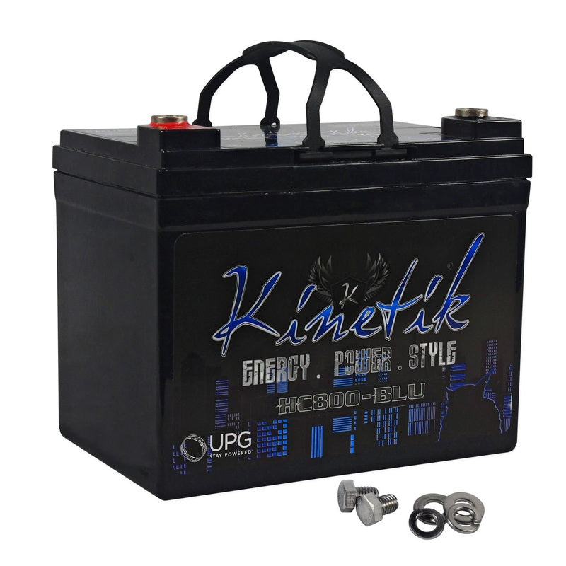 Kinetik HC800 BLU 800W 12V High Current AGM Car Audio Battery - Premium Power Cell for Car Stereo Systems, Subwoofers & Amplifiers - BLU Series (Ideal for Car Audio Competitions & High-Performance Vehicles)