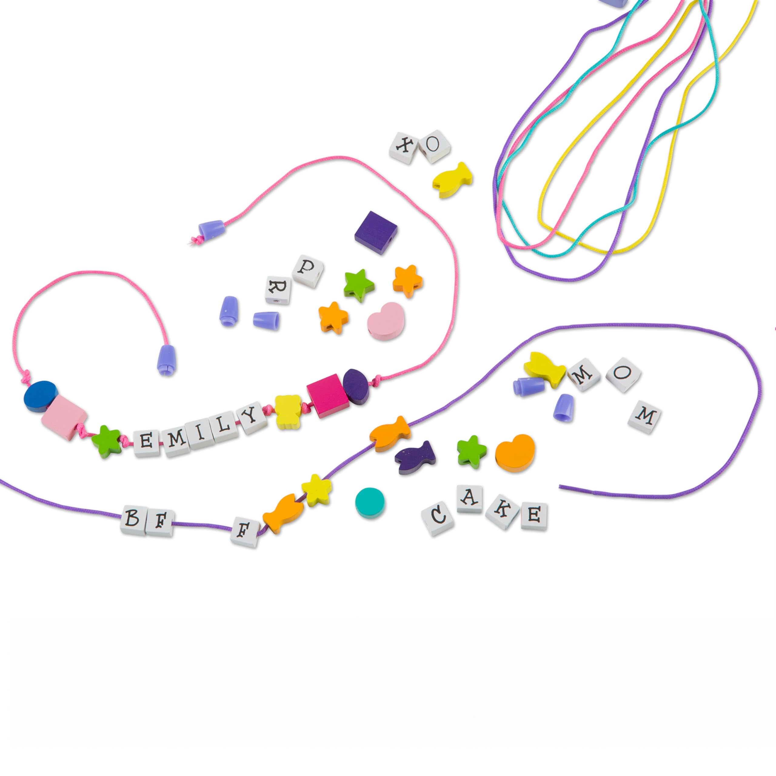 Melissa & Doug Alphabet Beads Deluxe Wooden Stringing Beads Set - 200+ Colorful Beads & 8 Laces for DIY Jewelry Making, Kids Crafts, and Educational Activities - Perfect for Bracelets, Necklaces, and Early Learning Fun
