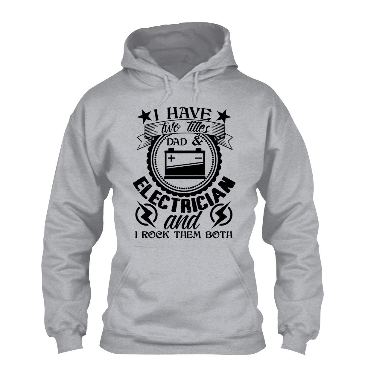 Five Lemon 'I'm A Dad and Electrician' Hoodies - Men's Long Sleeve Pullover Sweatshirt | Comfortable Casual Wear for Fathers, Electricians & DIY Enthusiasts