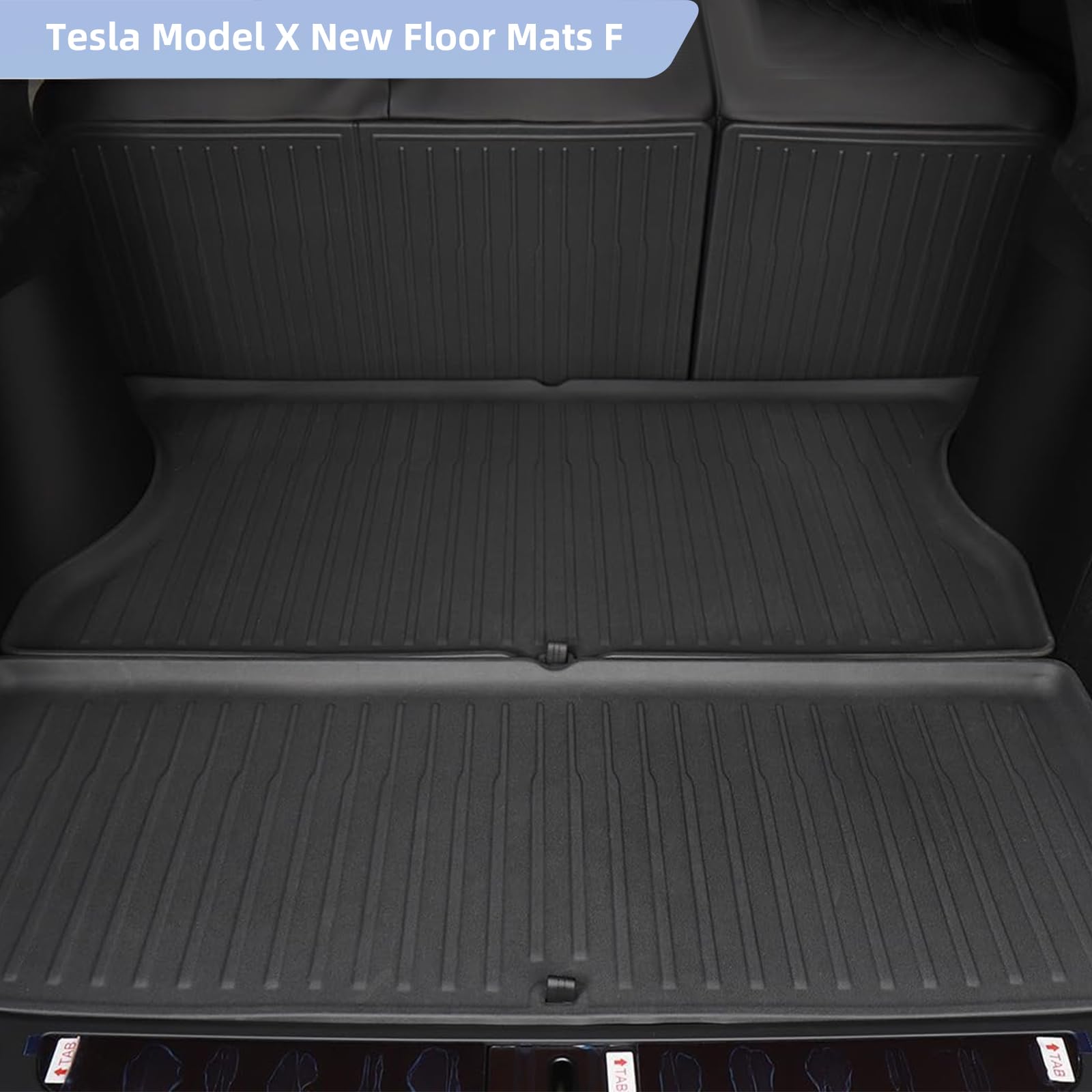 **LUCKEASY 4pcs Cargo Liner Mat for 2022-2025 Tesla Model X (5 Seater) - All-Weather TPE Trunk Liner, Anti-Friction Rear Trunk Pads - Perfect for Road Trips, Camping & Daily Use**